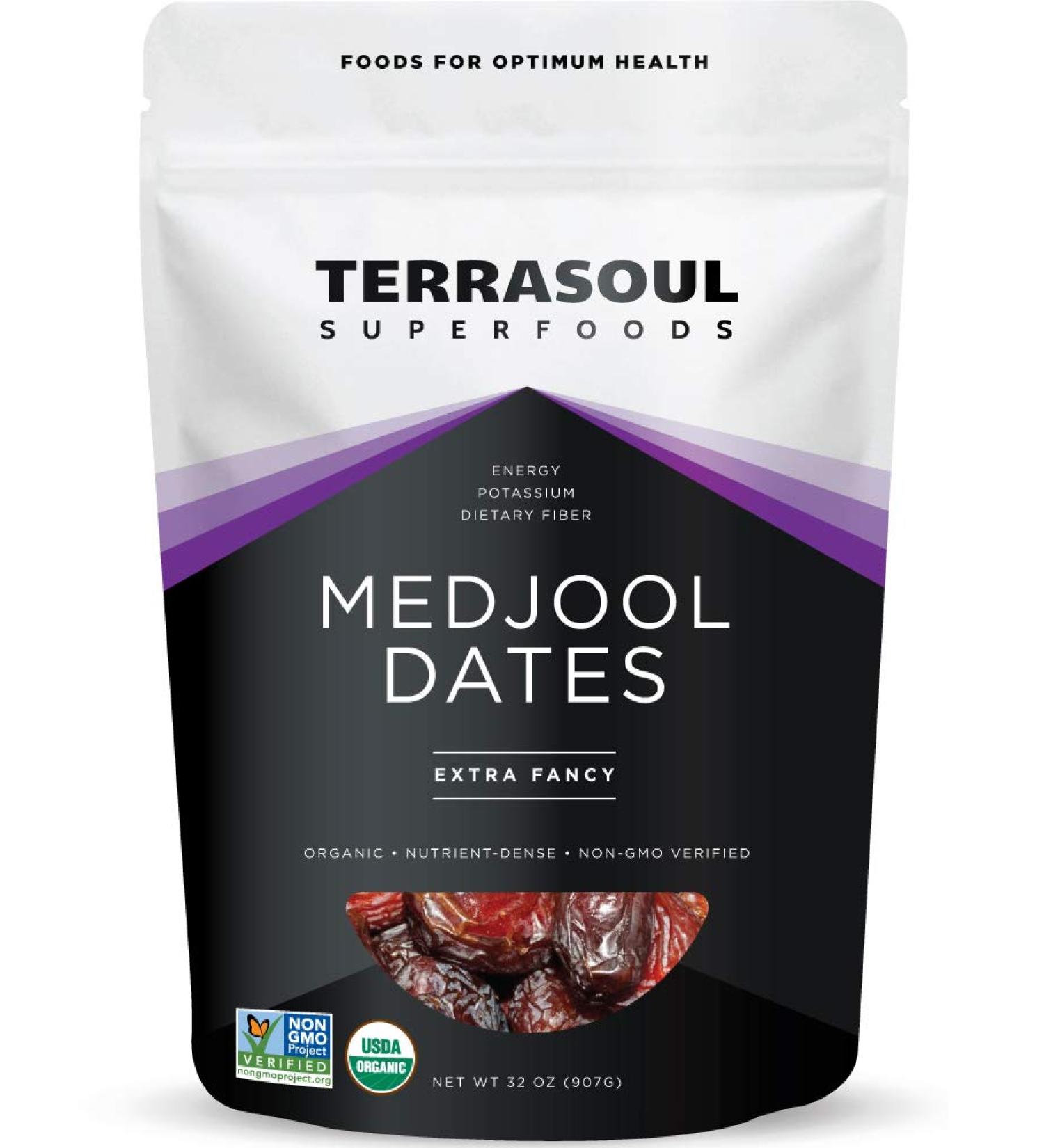 Organic Medjool Dates 2 lbs - Chewy, Sweet & Fresh | Terrasoul Superfoods - Buy Online on GoSupps.com