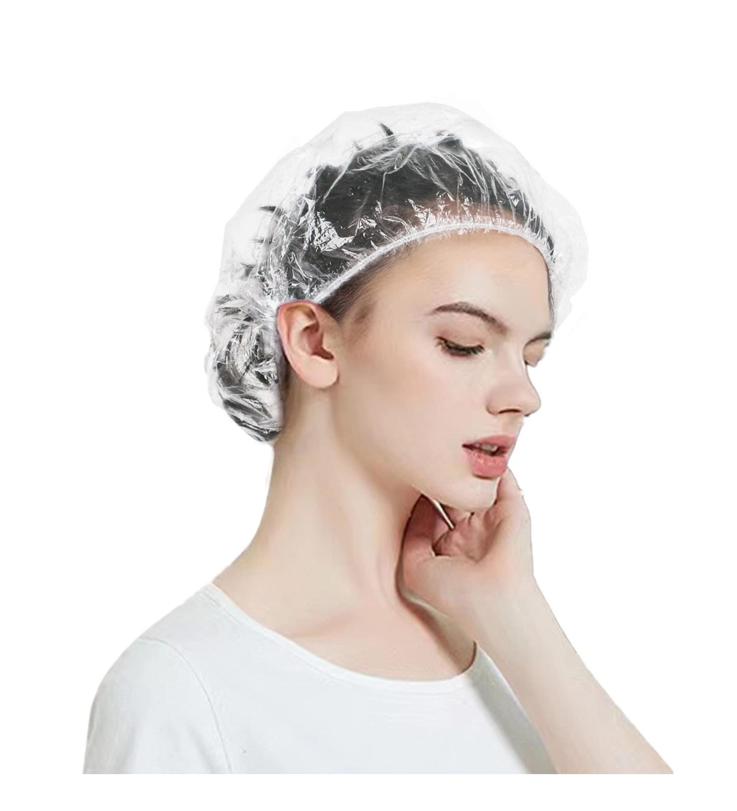 Pack of 200 Disposable Shower Caps - Clear Plastic, Waterproof for Travel, Household, Hotel, Salon - Zfyoung - Buy Online on GoSupps.com