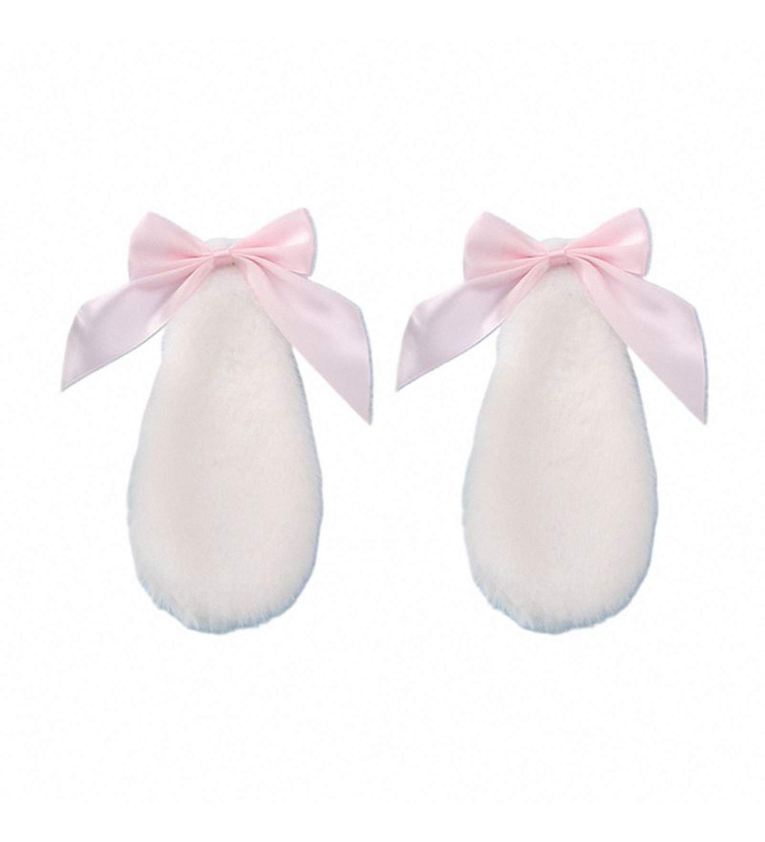 Kawaii Women Girls Hair Clip Cute Rabbit Plush Lop Ears Hairpin Candy Color Ribbon Bowknot Lolita Cosplay Hair Accessories 1
