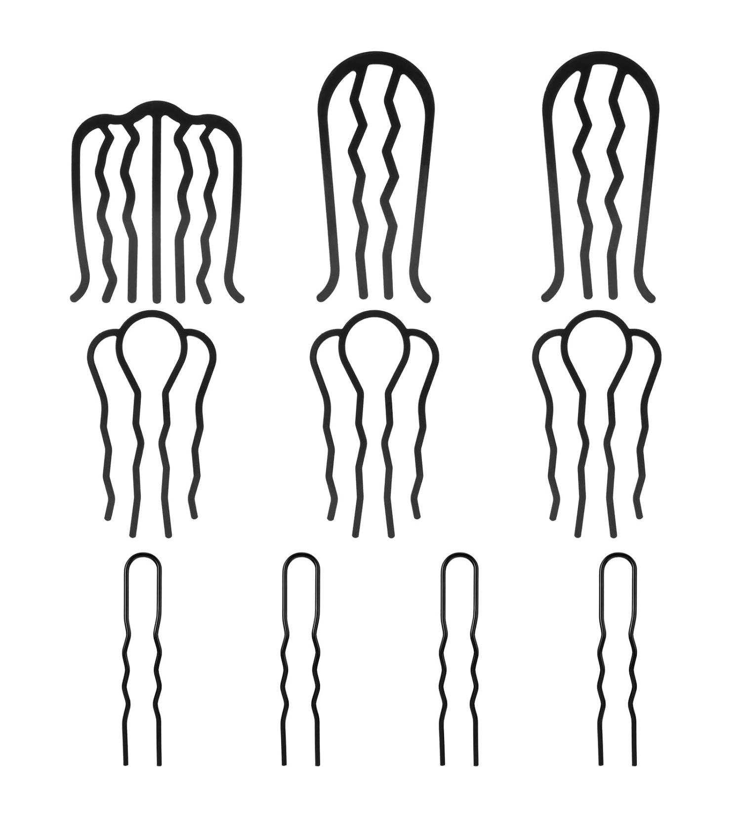 COMNICO 10 Pieces French Hair Side Twist Combs U Shaped Metal Hair Fork Clip Vintage Styling Teeth Hair Pins Stick Accessories for Updo Bun Women Girls Bridal Wedding Veil Fine Hair Fixer Tool - Buy Online on GoSupps.com