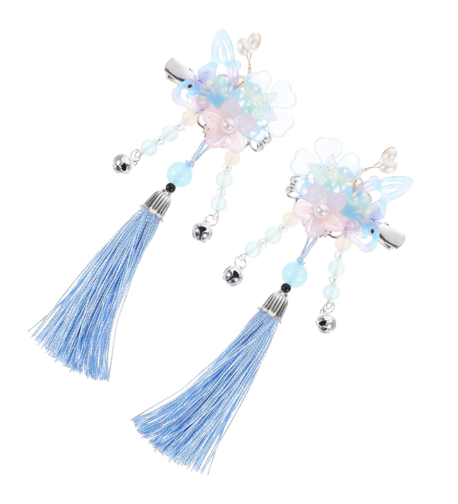 FRCOLOR 1 Pair Butterfly Hair Clip Tassel Hair Clips Hair Accessories for Women Hair Barrettes for Women Flower Hair Clip Hair Clips for Teen Girl Hair Pin Nylon Pearl Tassel Pendant Child - Buy Online on GoSupps.com