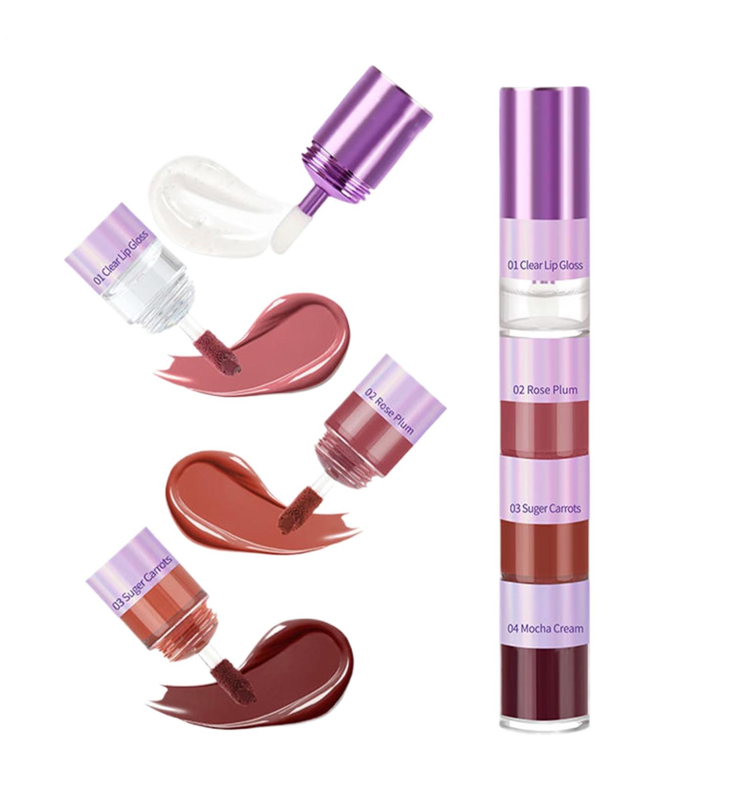  dzqad Matte Lipstick 4-in-1 Glossy Cosmetics Waterproof Liquid Lipstick Makeup Ideal for Cosmetic Use Women and Girls Travel Business Stage etc. - Buy Online on GoSupps.com