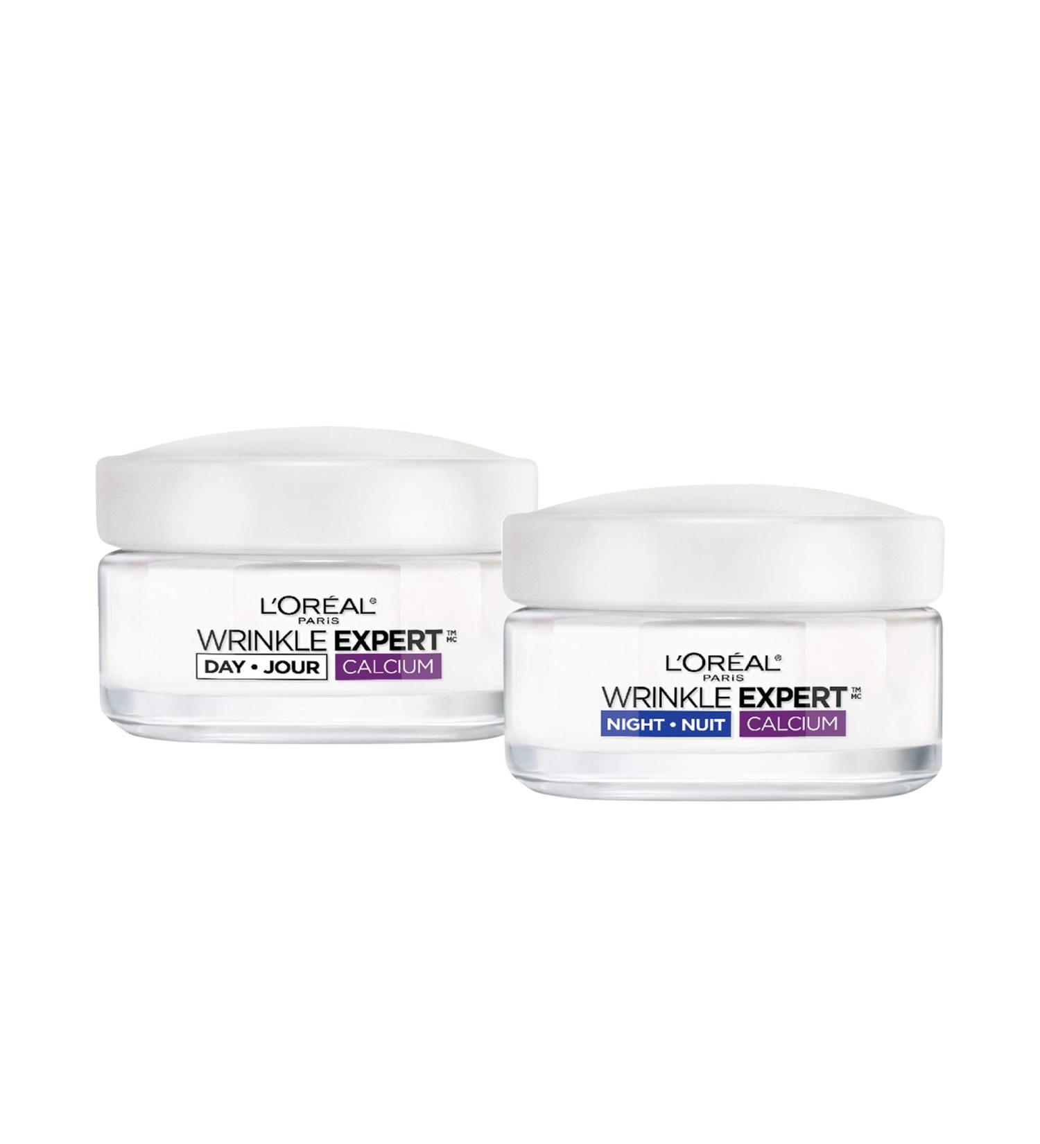 L'Oreal Paris Anti-Aging Face Cream 55+ Day + Night Skincare Kit Wrinkle Expert With Calcium to Reduce the Look of Wrinkles 50mL - Buy Online on GoSupps.com