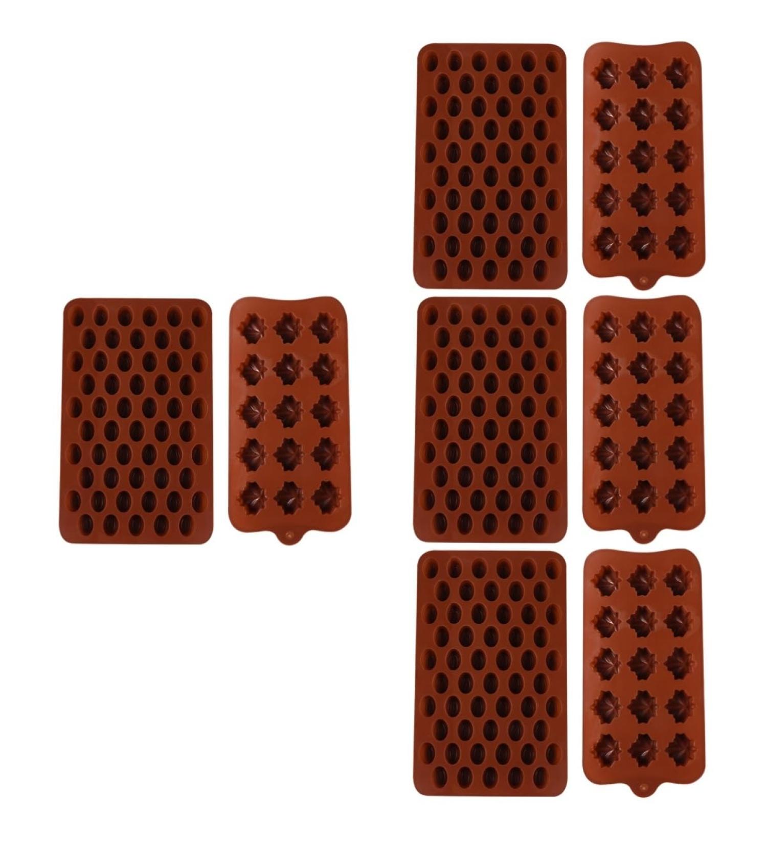 HOMSFOU 8 Pcs Chocolate Mold Cookie Baking Candy Making Molds Maple Leaf Mold Silicone Chocolate Rose Chocolate Silicone Cookie Mini Semi Sphere Silicone Mold 3D Chewing Gum Spherical 18.5X11CMx4pcs Light Brown 1x4pcs - Buy Online on GoSupps.com