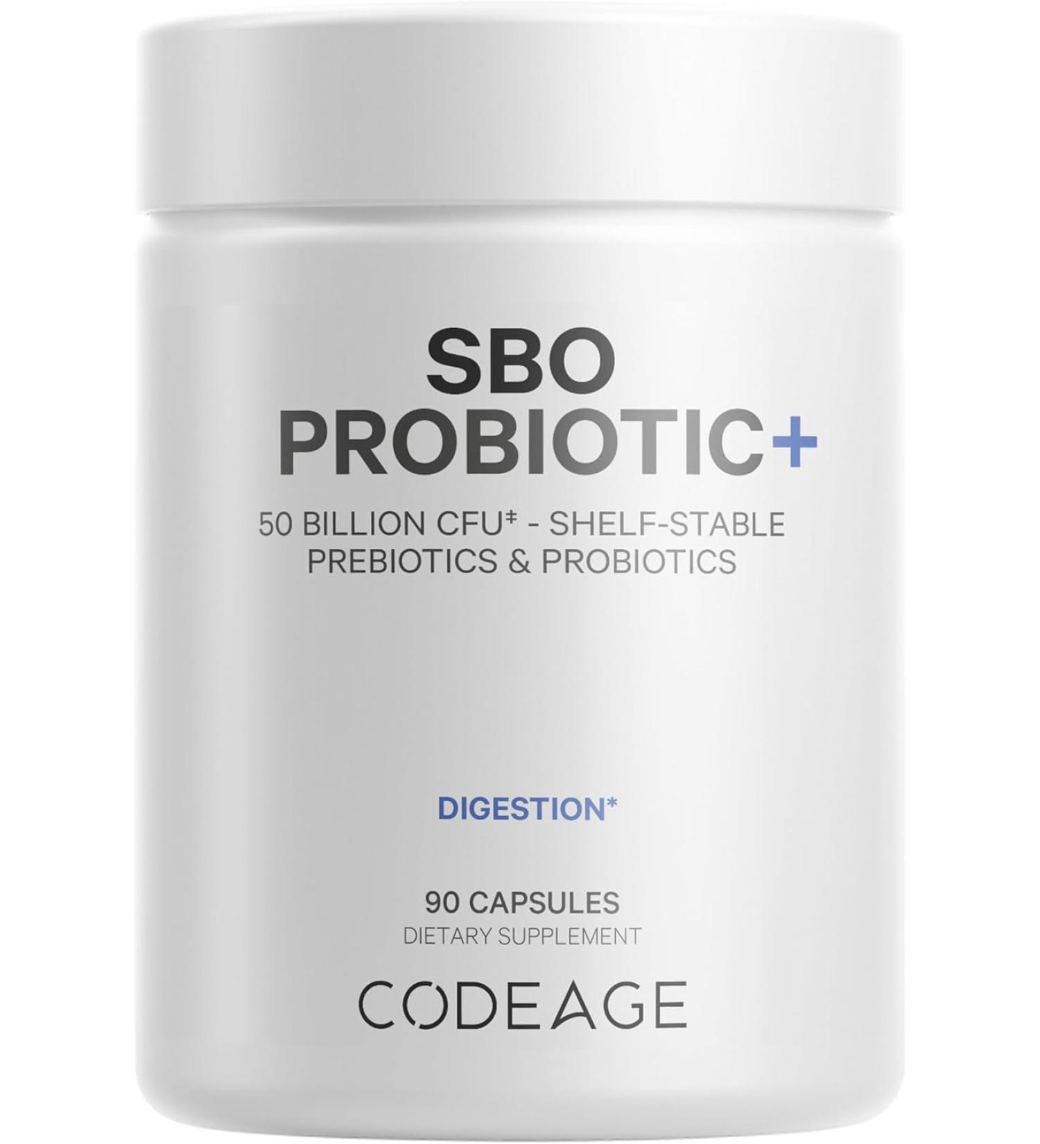 CodeAge Digestion SBO Probiotic+ 50 Billion CFU - 90 Capsules for Gut Health - Buy Online on GoSupps.com