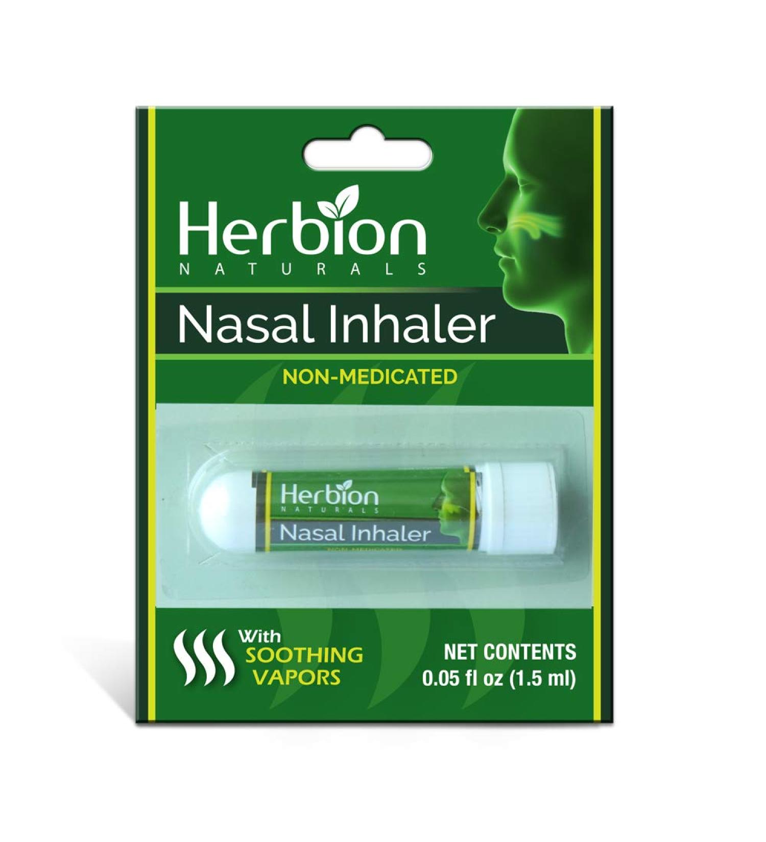 Herbion Naturals Non-Medicated Nasal Inhaler - 0.05 Fl Oz - Relieves Nasal Congestion & Sinusitis - Menthol, Clove, Eucalyptus, and Camphor - Pack of 1 - Buy Online on GoSupps.com