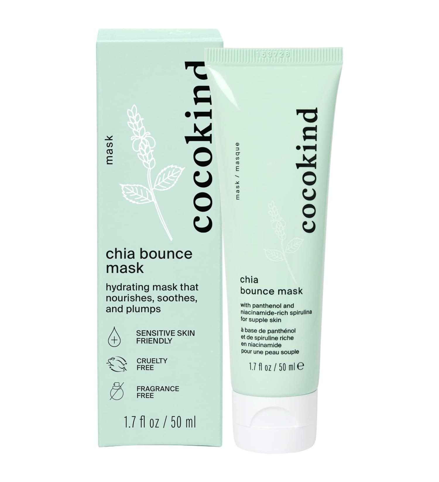 Cocokind Chia Bounce Mask - Hydrating Overnight Gel Moisturizer with Chia Seeds, Panthenol, Niacinamide, and Hyaluronic Acid - Buy Online on GoSupps.com