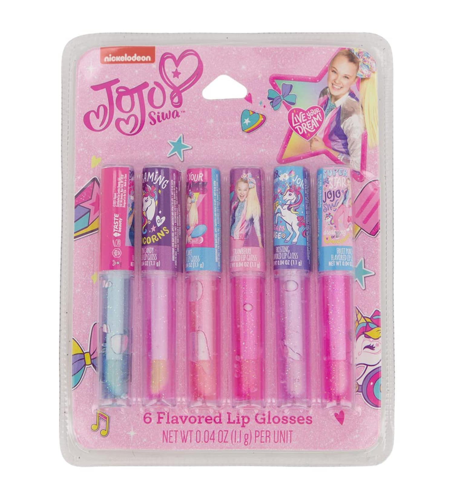 JoJo Siwa 6 Piece Lip Gloss Clamshell - Vibrant Colors & Long-Lasting Shine | Shop Internationally Today - Buy Online on GoSupps.com