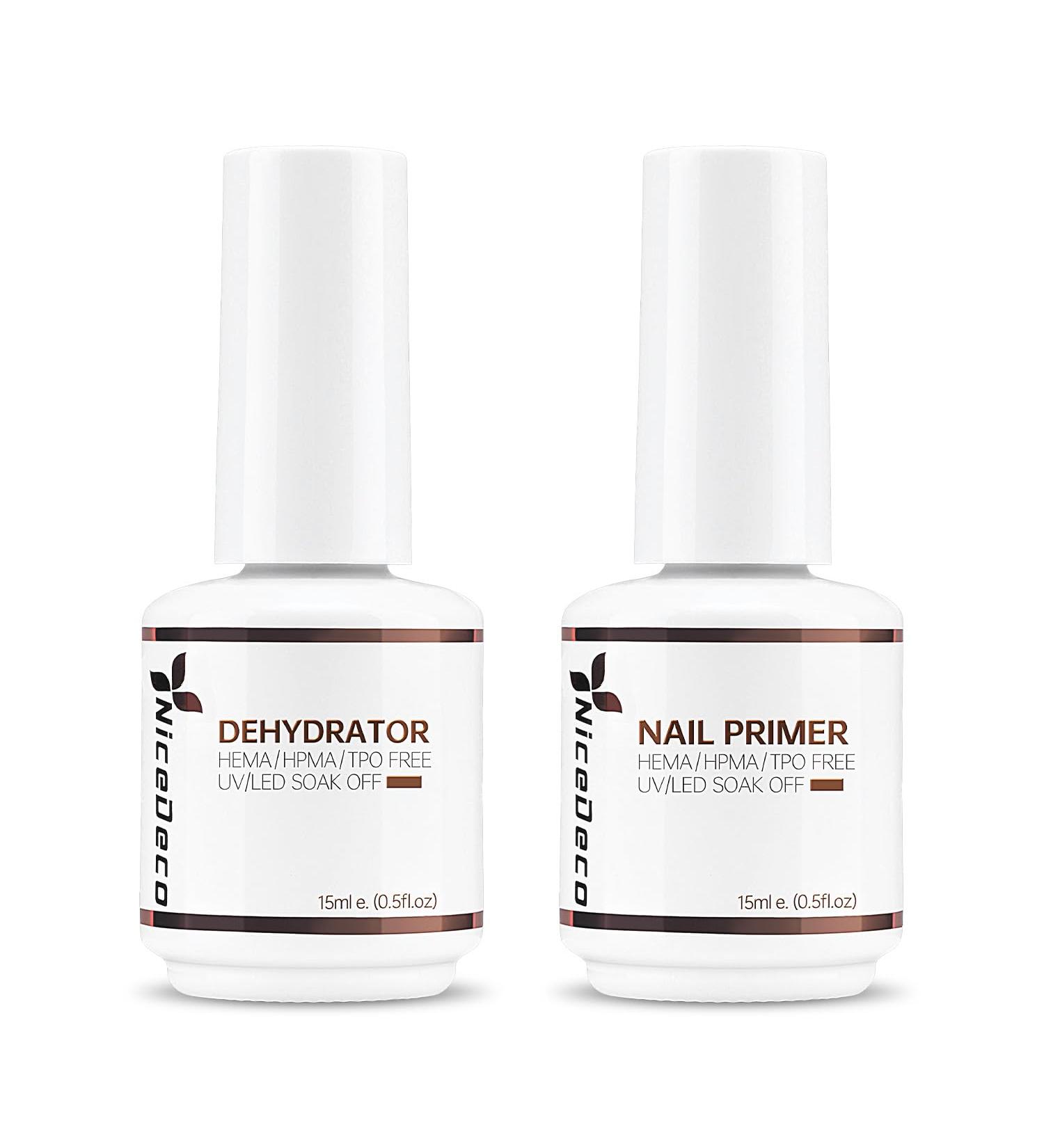 Nicedeco Nail Primer and Dehydrator Set 2x15ML Nail Prep Dehydrator and Bond Primer Fast Air Dry Superior Natural Bonding Primer Gel Nail Polish for Nail Supplies Set Long-lasting DEPM - Buy Online on GoSupps.com