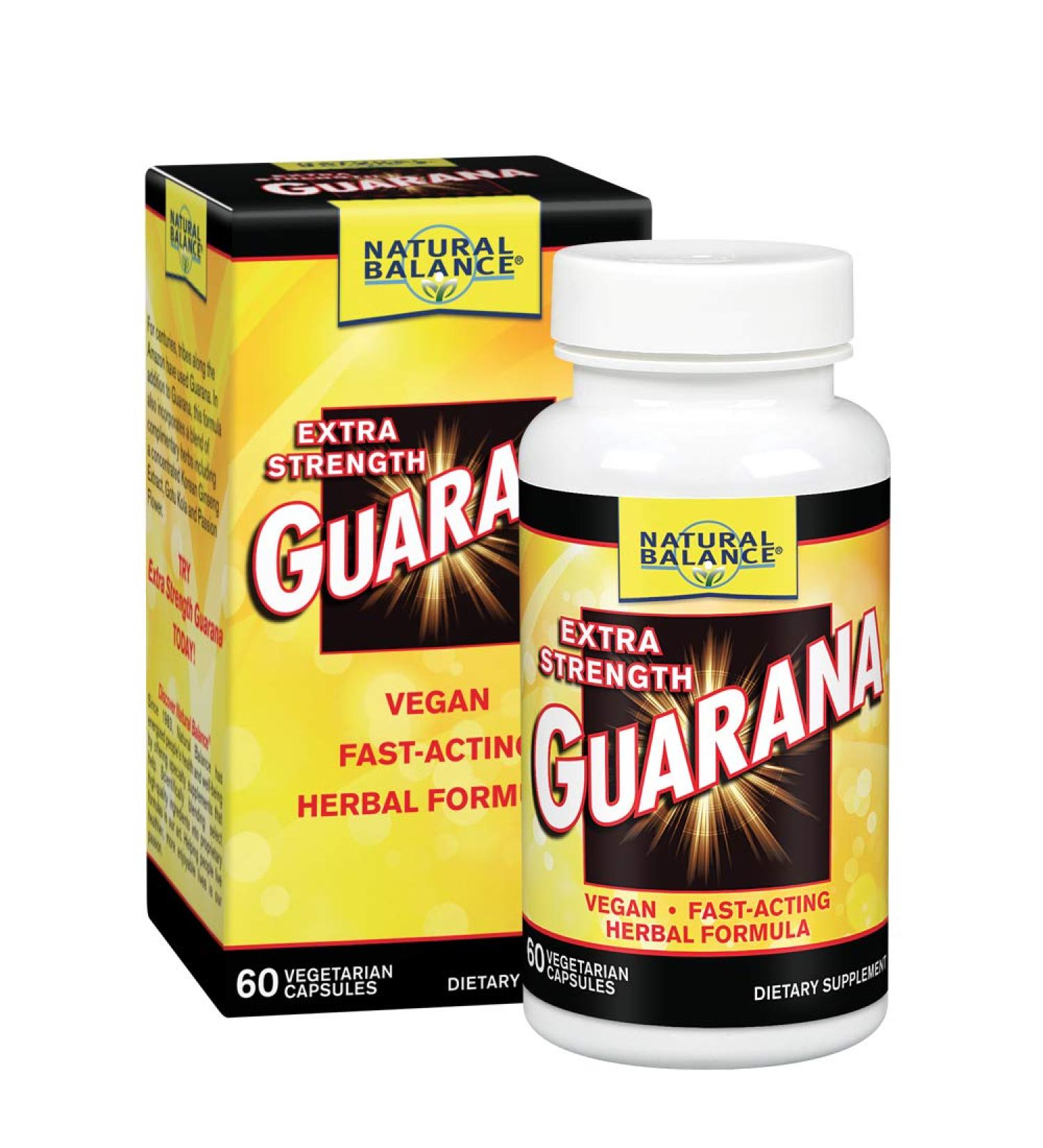 Natural Balance Guarana Extra Strength 60 Veg Capsules - Energy & Focus Boost - Buy Online on GoSupps.com