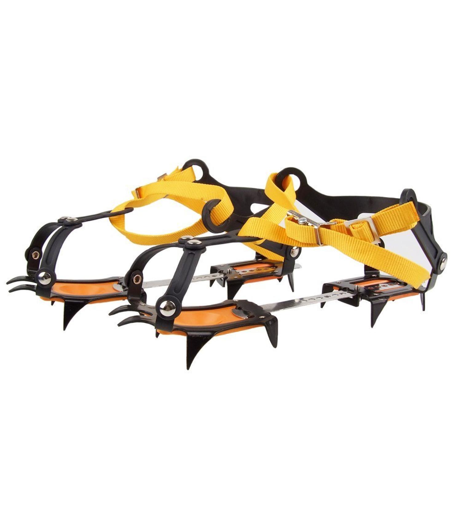 Namvo Ice Spikes - 10 Teeth Stainless Steel Crampons for Skiing Hiking & Mountaineering | Adjustable Universal Snowshoe Spikes - Buy Online on GoSupps.com