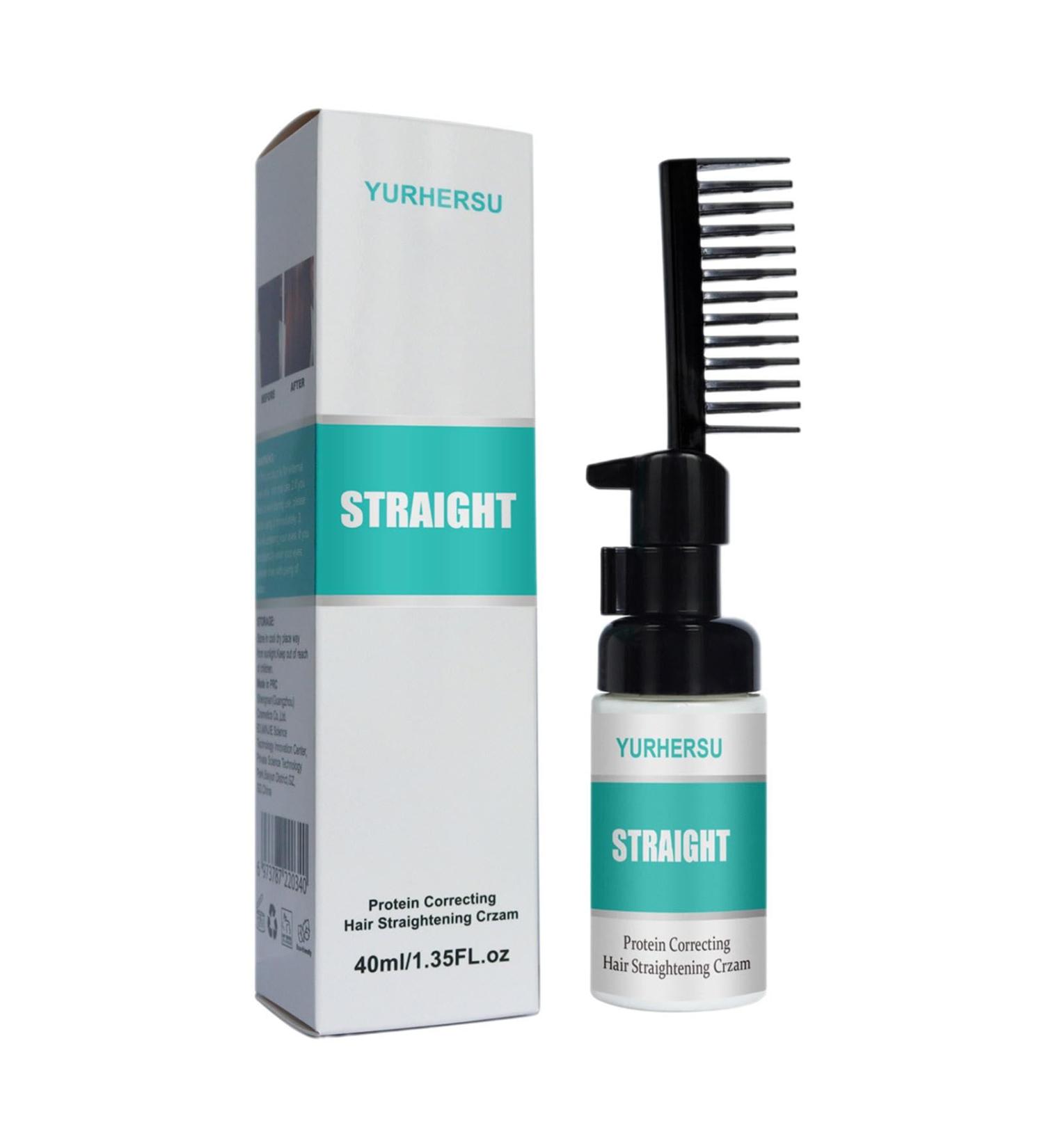 Hair Straightening Cream | 1.35fl.oz Hair Straightener Cream | Straightening Hair Cream With Comb | Professional Smoothing Softening Hair Perm Kit | Silk & Gloss Hair Repair Damaged Hair Curly Hair - Buy Online on GoSupps.com