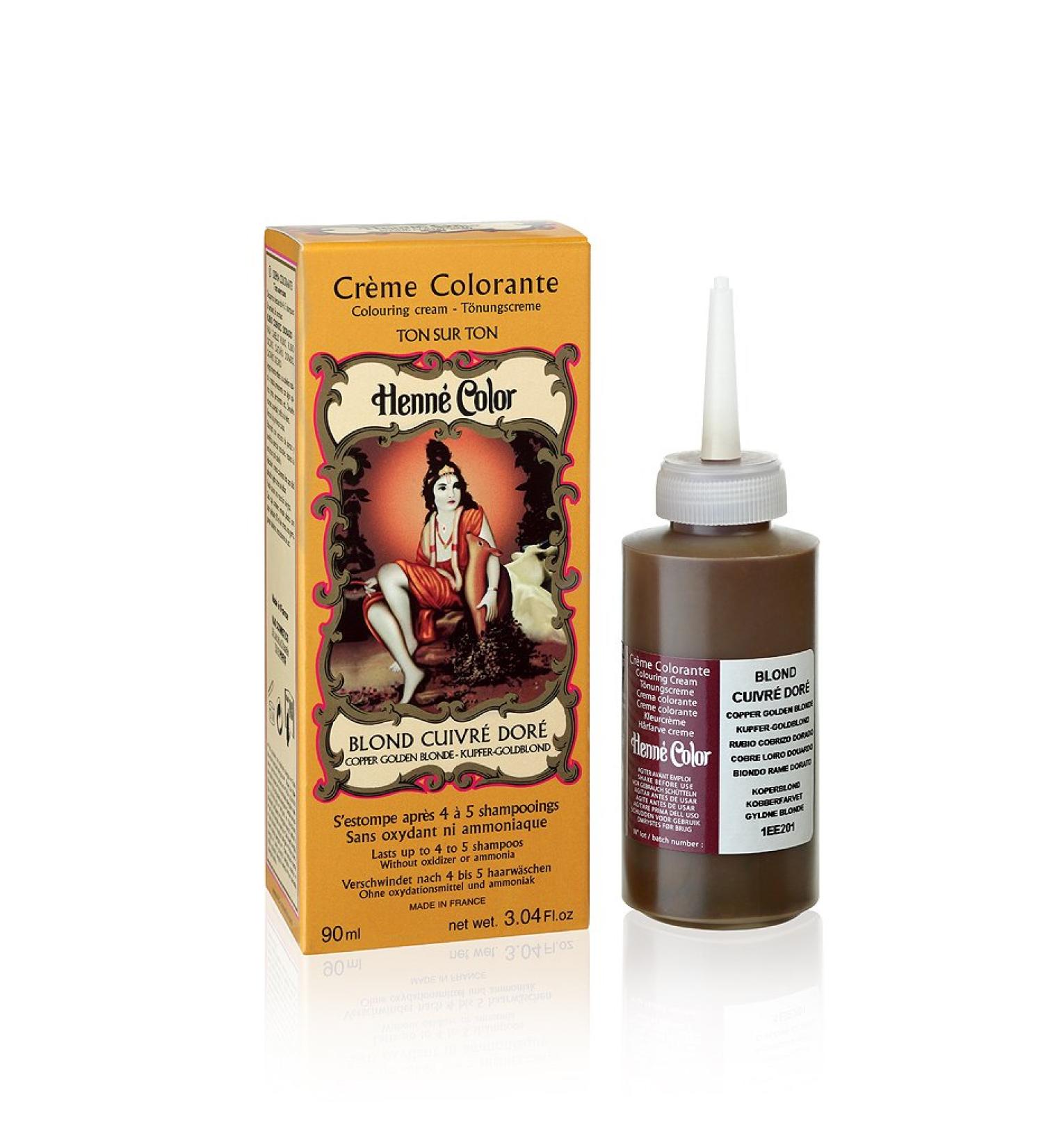 Henne Color Copper Gold Blonde Henna Hair Colour Cream 90ml | Natural & Organic Dye - Buy Online on GoSupps.com