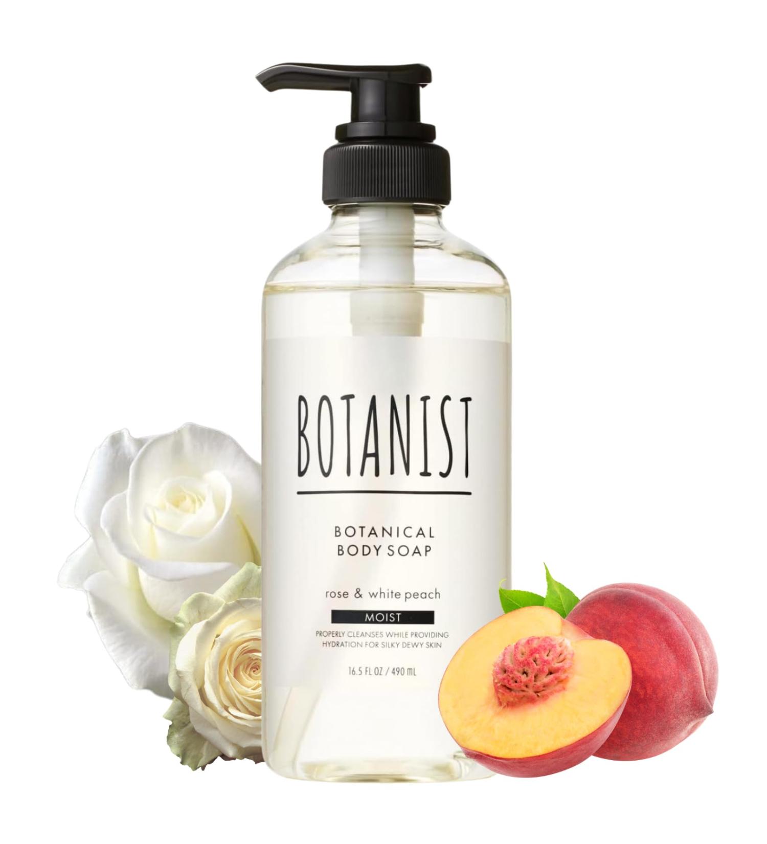 Botanist Moisturizing Body Wash - Natural & Organic Shower Gel for Sensitive Skin | Rose & White Peach 16.5 Fl Oz - Hydrating Japanese Skincare - Buy Online on GoSupps.com