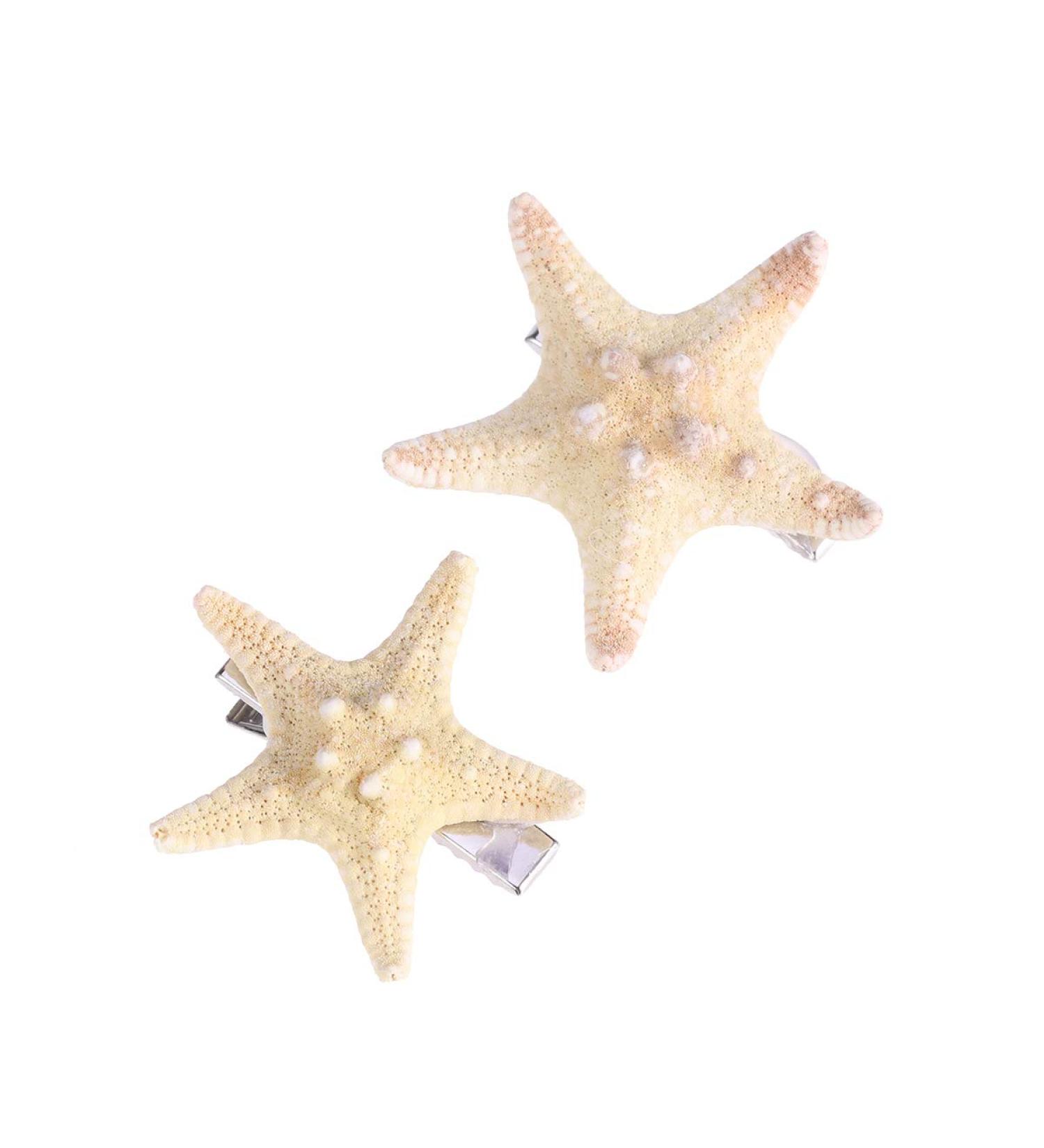 Lurrose Starfish Hair Accessories - Handmade Natural Hair Clips for Women & Girls - 2PCS Beach Hair Clips - Buy Online on GoSupps.com