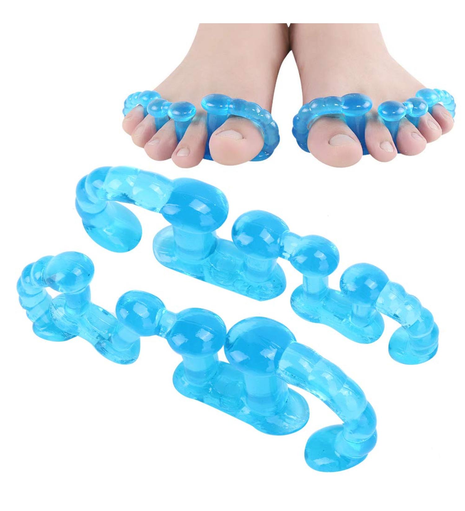 Yosoo Hallux Valgus Corrector - 2 Pairs 5 Holes Toe Separators for Pain Relief | Soft Elastic SEBS Material | Shock Absorption & Foot Stress Relief | International Shipping Available - Buy Online on GoSupps.com