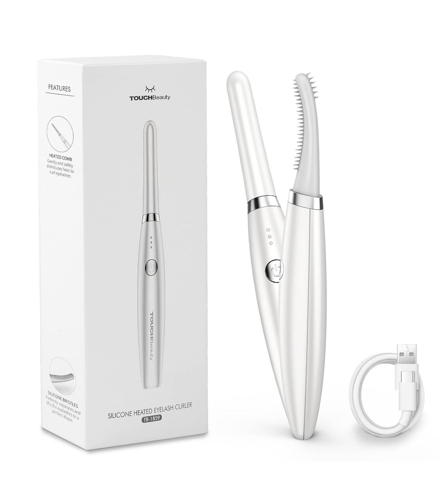 TOUCHBeauty Heated Eyelash Curler with USB Rechargeable 3 Temperature Modes Fast Heat Curled Lasting for Eye Beauty Makeup - Buy Online on GoSupps.com