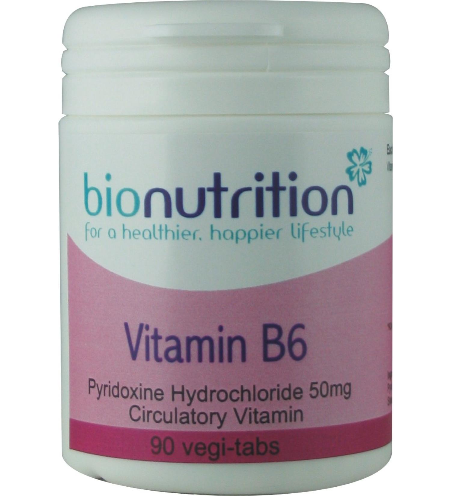 Bio Nutrition Vitamin B6 : Healthy Heart Vitamin Supplement : 90 vegi-tabs