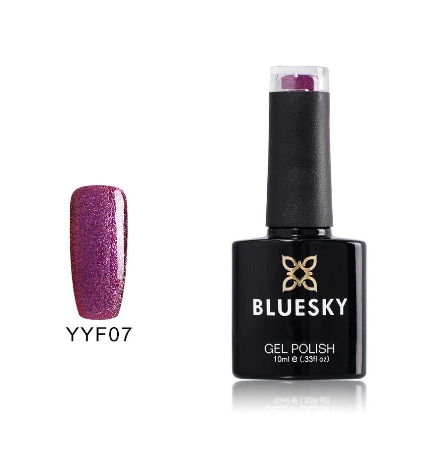 Bluesky Gel Nail Polish Purple Lavender Yyf07 Purple Glitter Long Lasting Chip Resistant 10 ml (Requires Curing Under UV LED Lamp) - Buy Online on GoSupps.com
