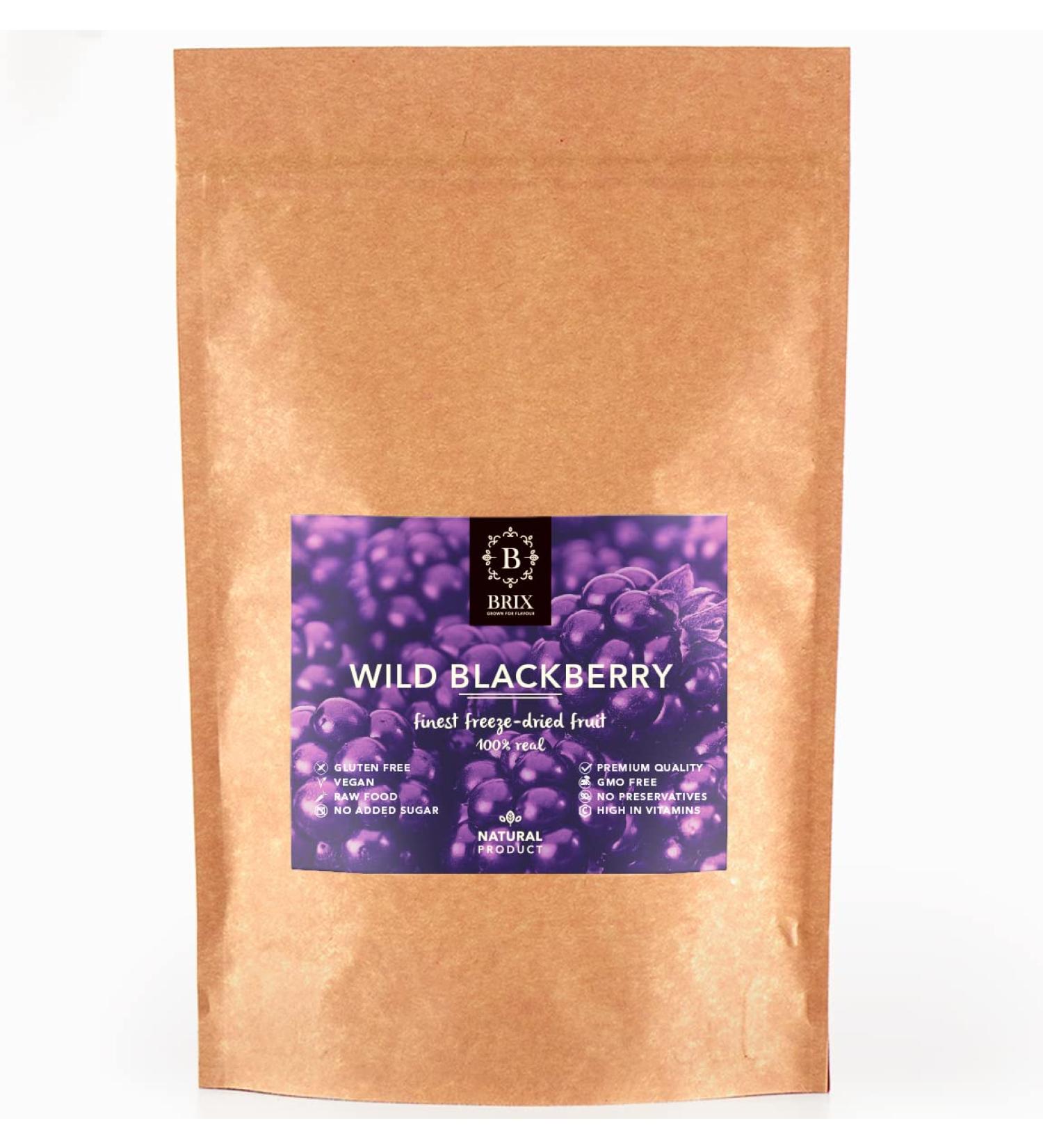 BRIX Freeze-Dried Blackberry | 100% Natural Dry Wild Blackberry 95g | Dried Fruits Great Taste Award | Non-GMO Gluten Free Ve - Buy Online on GoSupps.com
