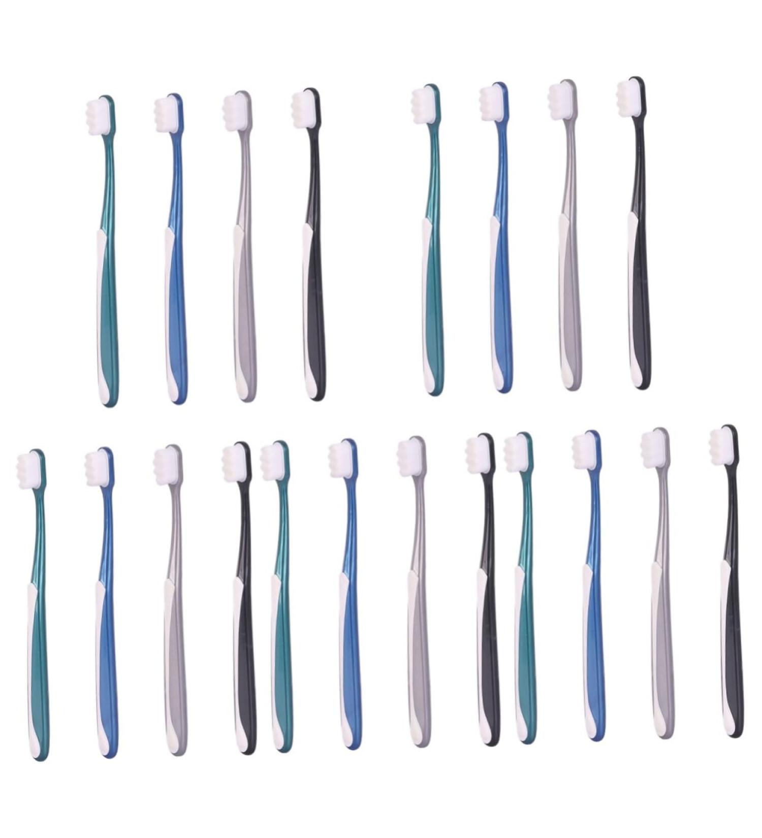 Solustre 20 Pcs Soft Silicone Toothbrush Set - Adult Oral Hygiene with Mouth Protection - Assorted Colors - Perfect for Tooth Bristle Care - Buy Online on GoSupps.com