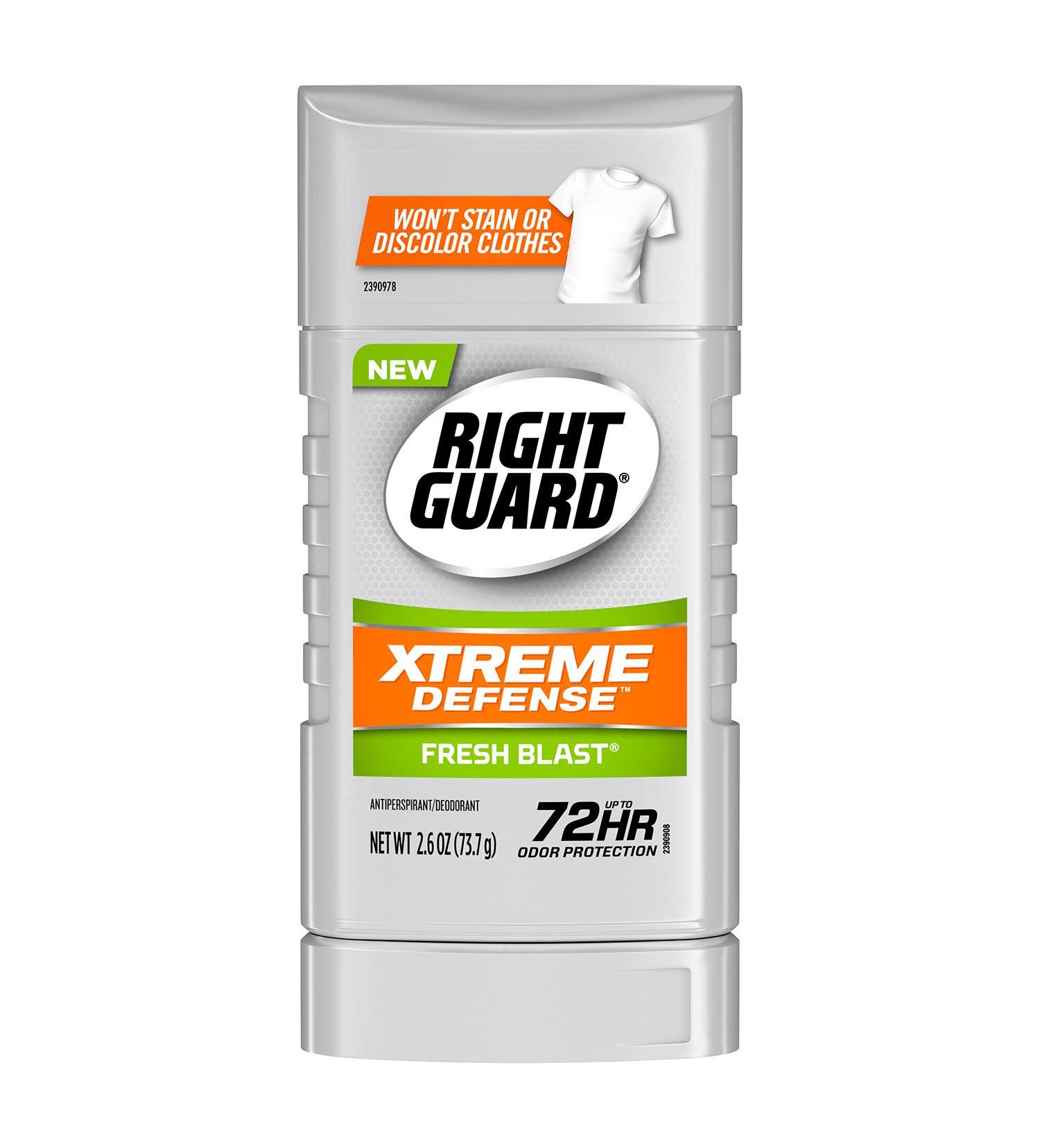 Right Guard Xtreme Defense Antiperspirant Deodorant - Invisible Solid Stick Fresh Blast - 2.6 oz - Long-Lasting Protection International Shipping Available - Buy Online on GoSupps.com
