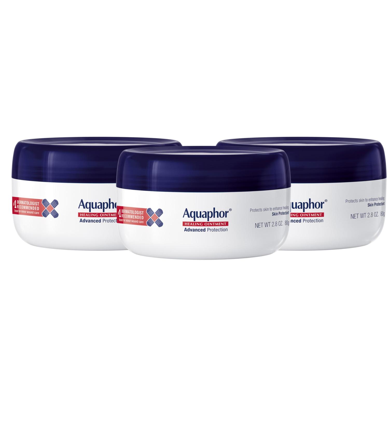 Aquaphor Healing Ointment - Skin Protectant for Dry Cracked Skin - Hands Heels Elbows - 2.8 oz Jar (Pack of 3) 2.8 Fl Oz (Pack of 3) - Buy Online on GoSupps.com
