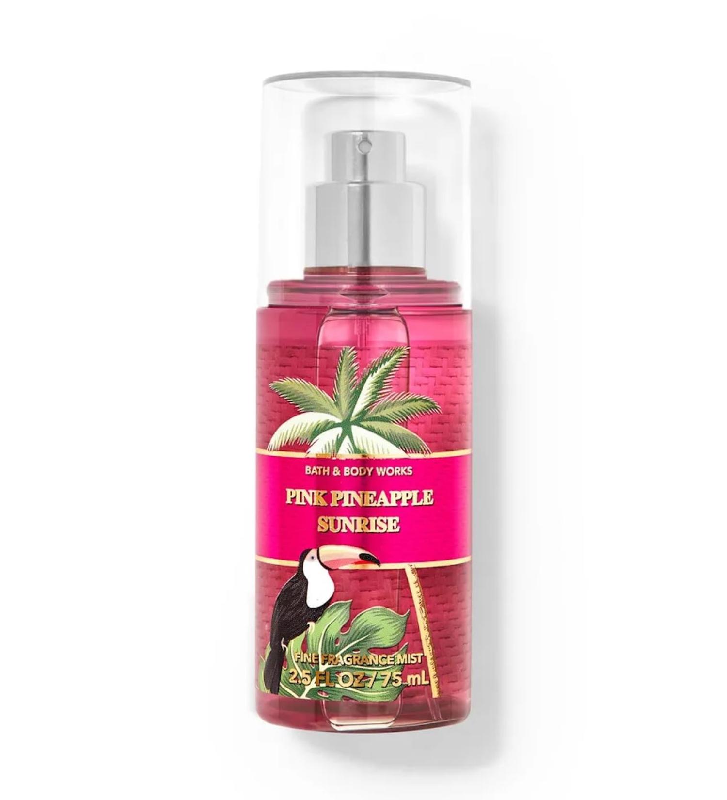 Bath & Body Works Fine Fragrance Mist Travel Size Mini Purse Spray 2.5 Ounce (Pink Pineapple Sunrise) Pink Pineapple Sunrise 2.5 Fl Oz (Pack of 1)