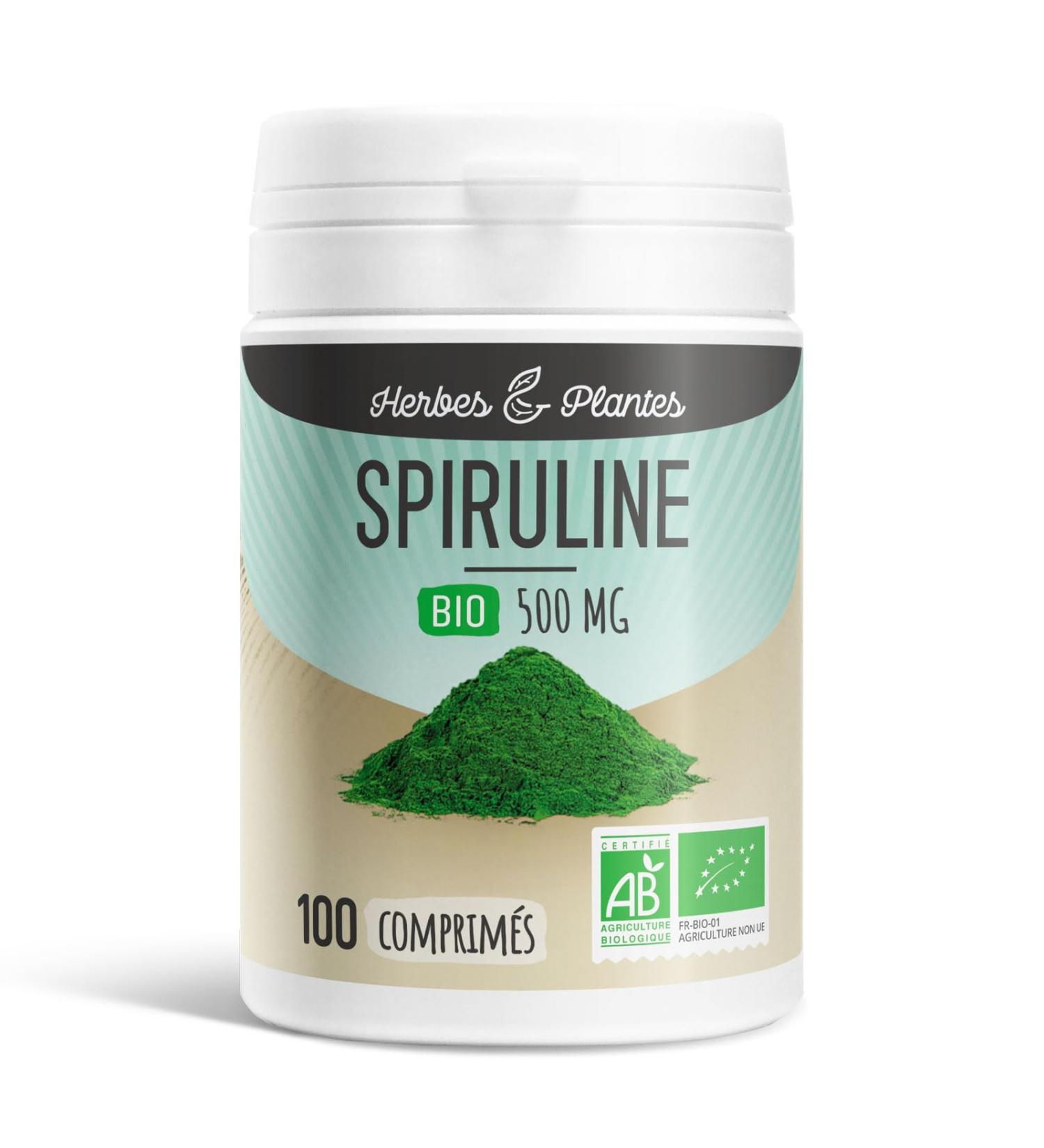 Spirulina Bio 100 Tablets 500 mg Herbs and Plants