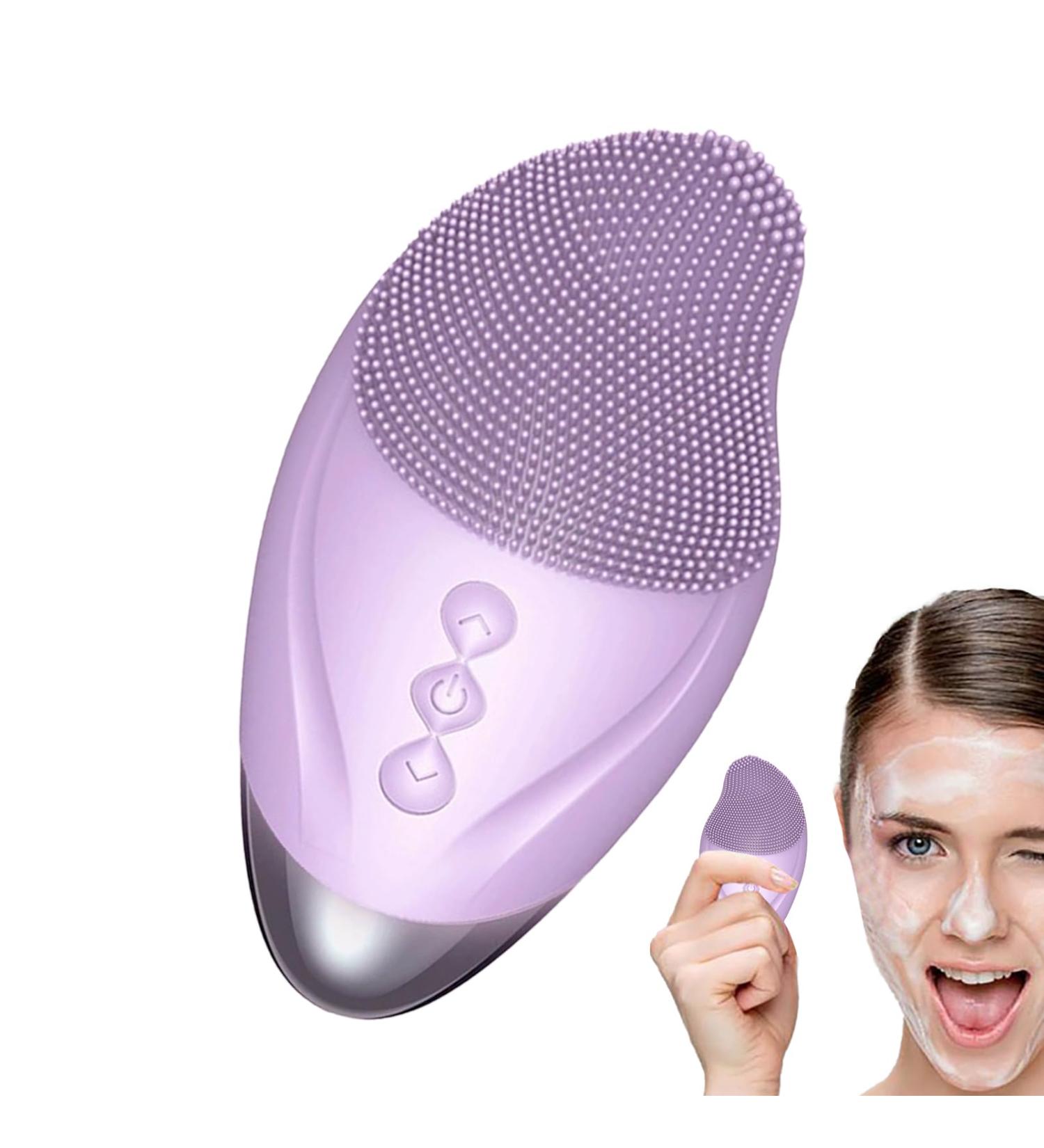 Facial Cleansing Brush Soft Silicone Face Scrubber | Rechargeable Vibrating Waterproof Skin Care Tool for Deep Cleansing Firming Exfoliation and Enhanced Purple (English) - Buy Online on GoSupps.com