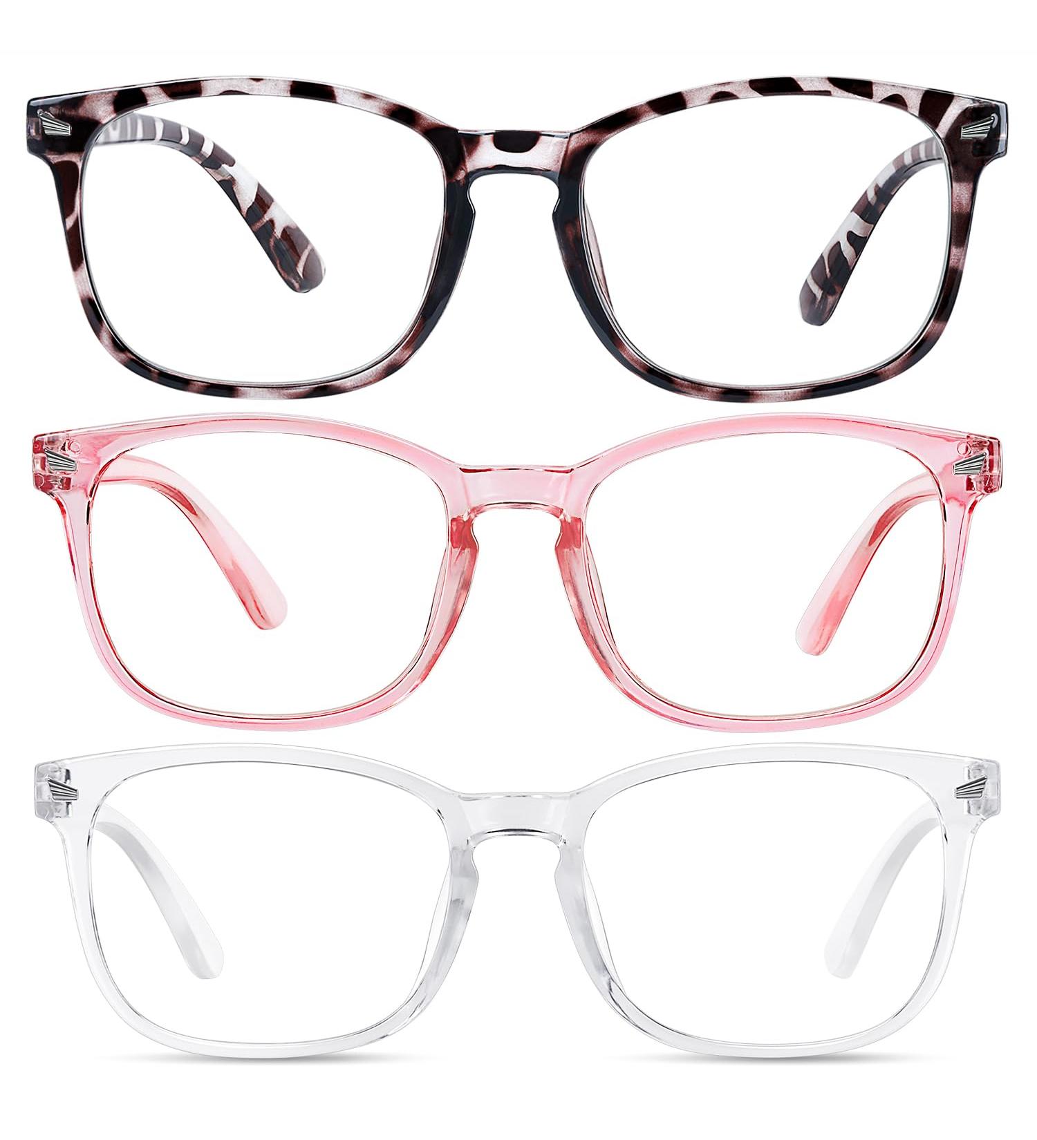 Buy Bio-th 3 Pack Blue Light Glasses for Women - Anti Eyestrain UV Protection Stylish Leopard & Pink Designs - Perfect for Gaming TV & Computer Use - Buy Online on GoSupps.com