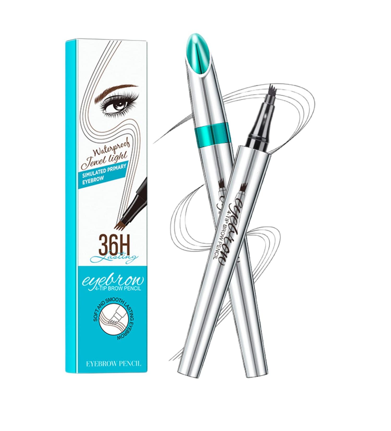 Rosarden Dark Brown Liquid Eyebrow Pencil - 3D Eyebrow Pen with 4 Forks, Quick Dry & Waterproof Formula for Precise Eyebrow Makeup - Ideal for Women, Men, Girls & Boys - Buy Online on GoSupps.com