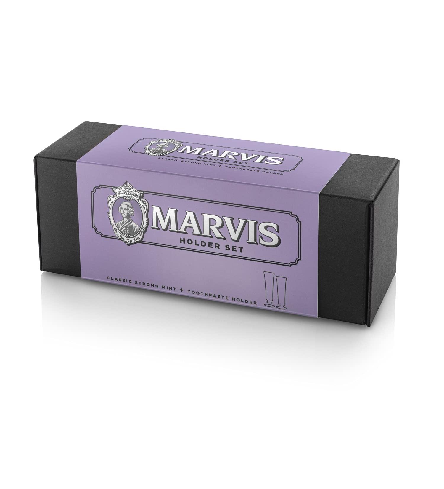 Marvis Jasmin Mint Holder Set Toothpaste 85 ml plus tube holder violet 1 piece