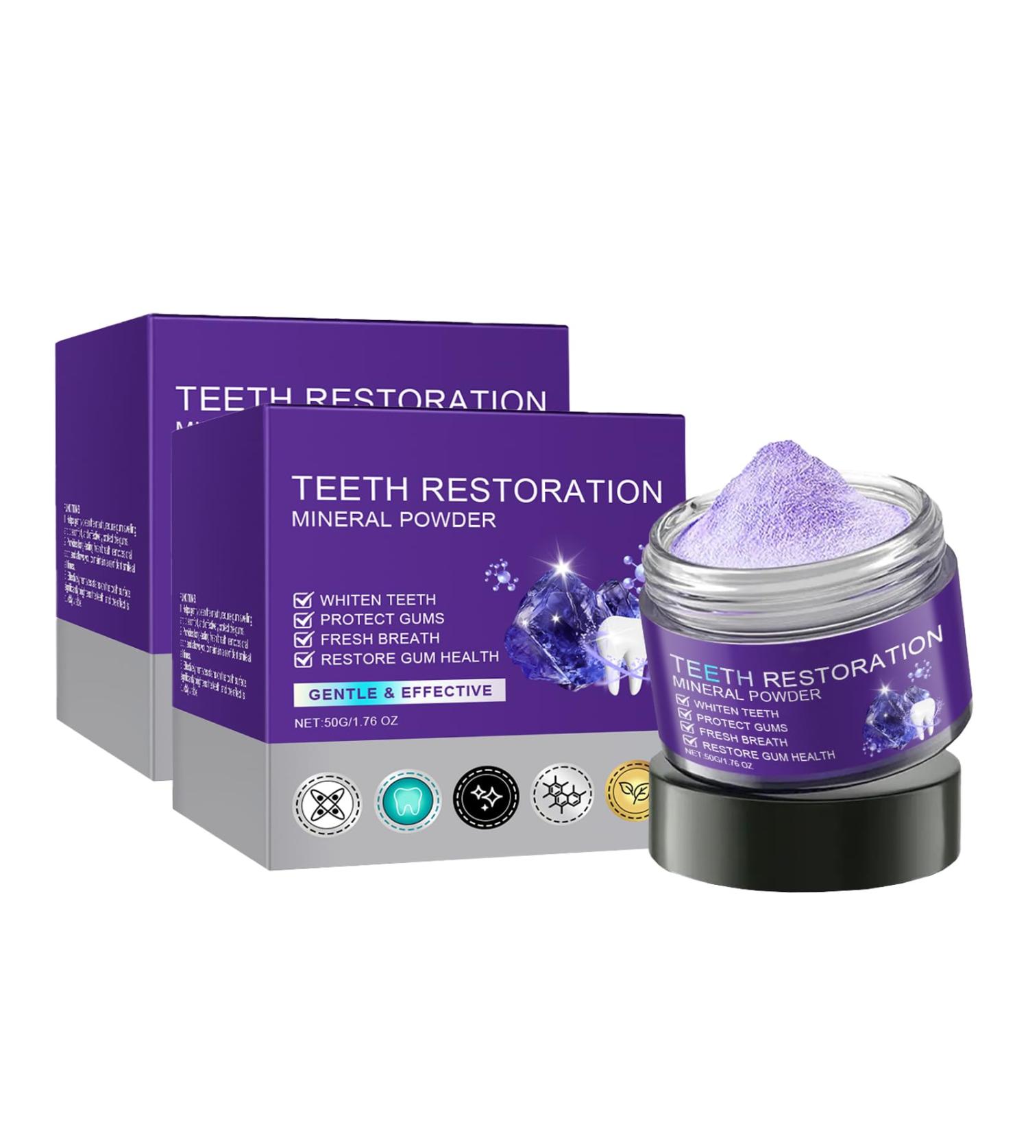 Shantou Youjia Purple tooth powder natural whitening agent tooth discoloration removal strengthening teeth and gums mineral powder for daily use purple tooth powder 2 pieces - Buy Online on GoSupps.com