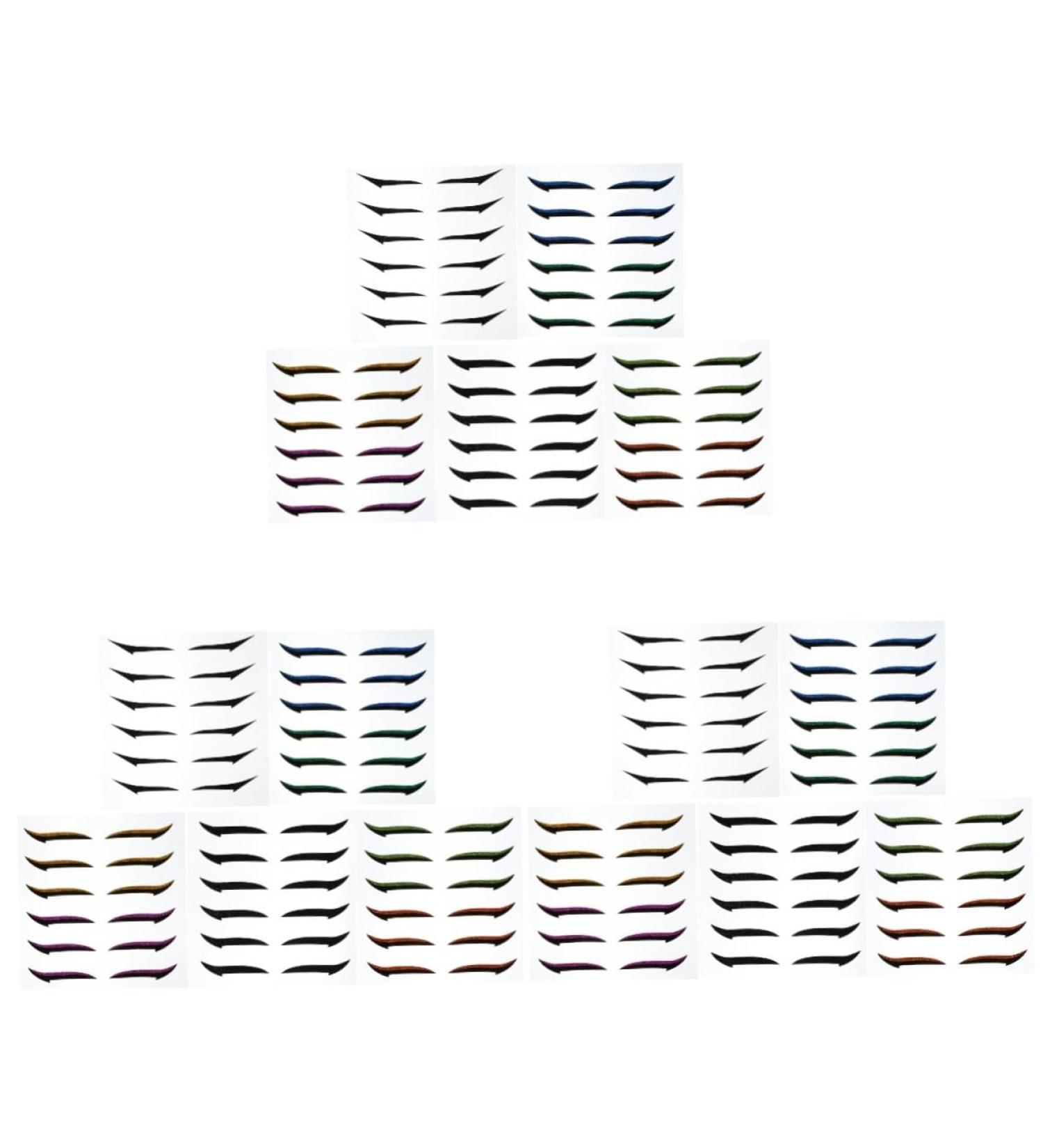 Healvian 108 Pairs Glitter Eyeliner Self Adhesive Eyeliner Sticker Adhesive Stickers Miss Double 1 count (Pack of 1) Assorted Colorx3pcs - Buy Online on GoSupps.com