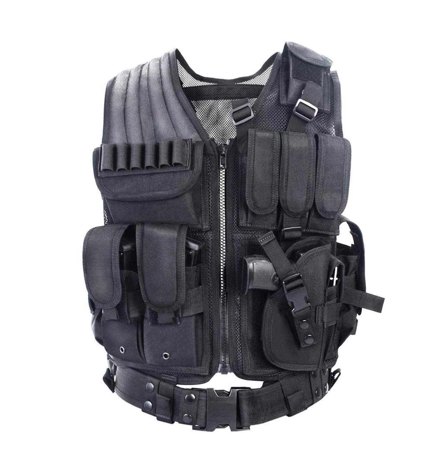 YAKEDA Tactical Vest Outdoor Ultra-Light Breathable Training Vest Adjustable for Adults Black - Buy Online on GoSupps.com