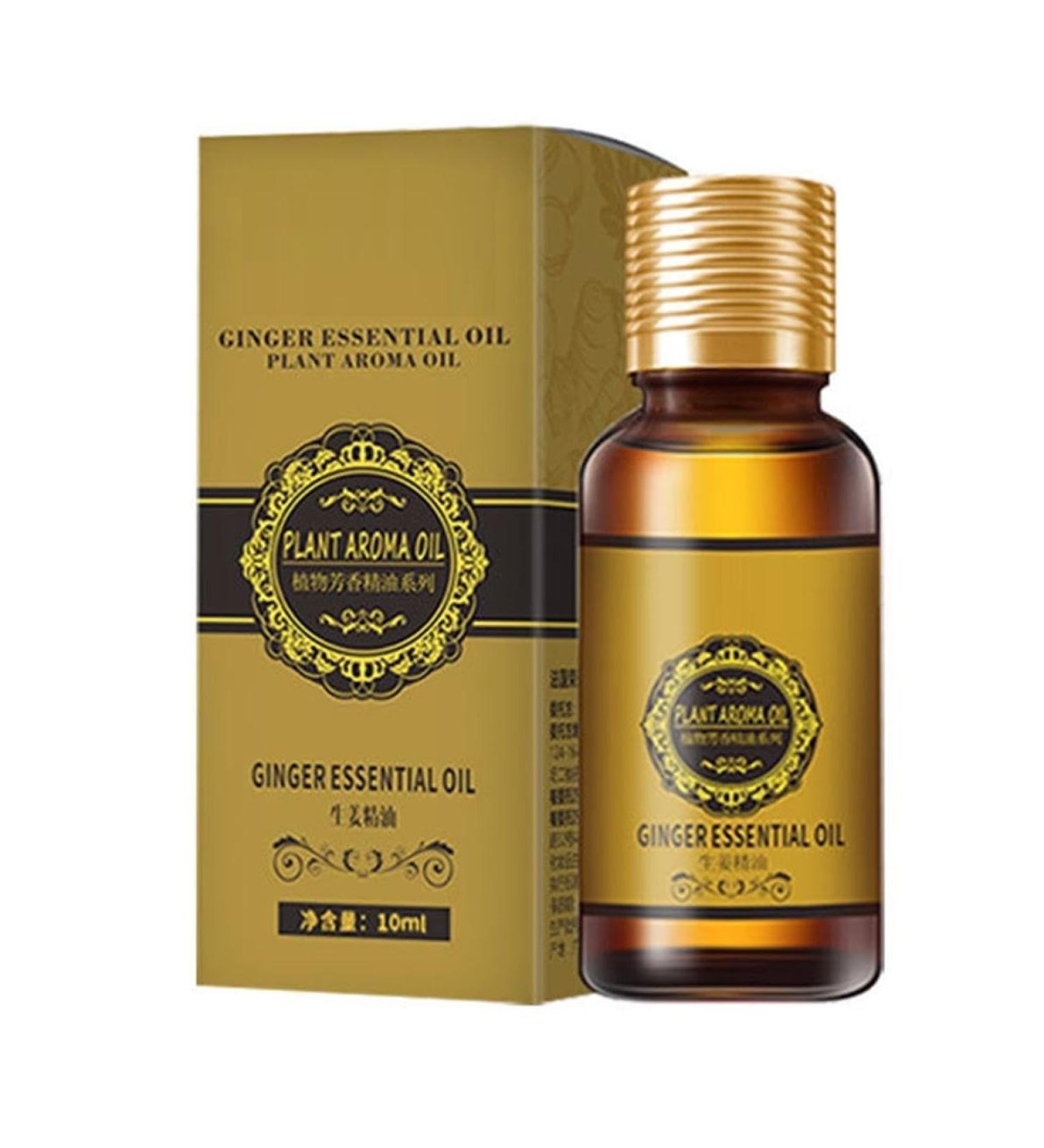 Lymphatic Drainage Ginger Oil Drops for Weight Loss & Belly Fat - Slimming Tummy Essential Oil 10ml - Buy Online on GoSupps.com