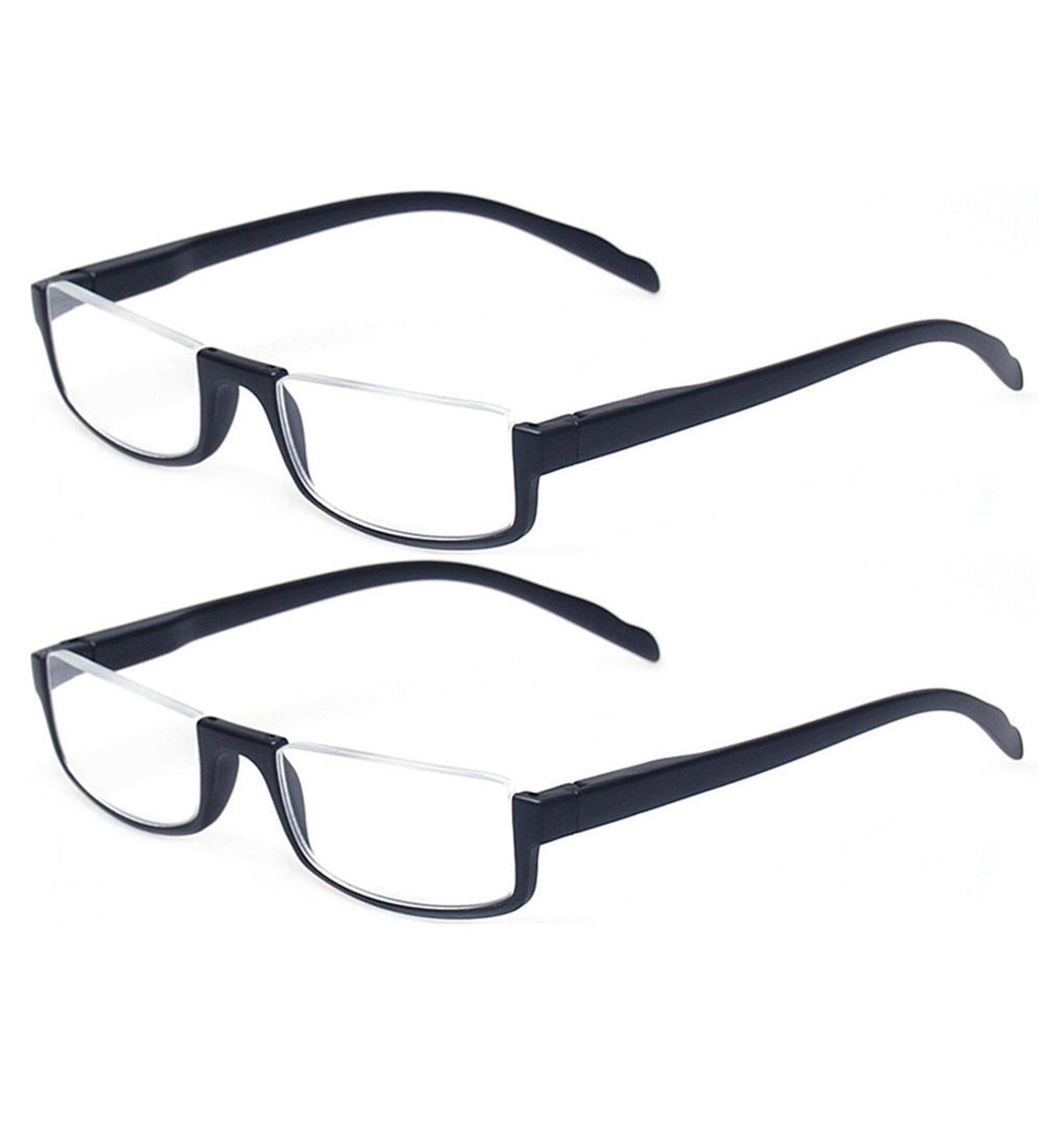 Buy Kerecsen 2 Pair Half Moon Frame Reading Glasses - Spring Hinge Unisex 2 Pack Black 2.5 Diopters - International Shipping Available - Buy Online on GoSupps.com