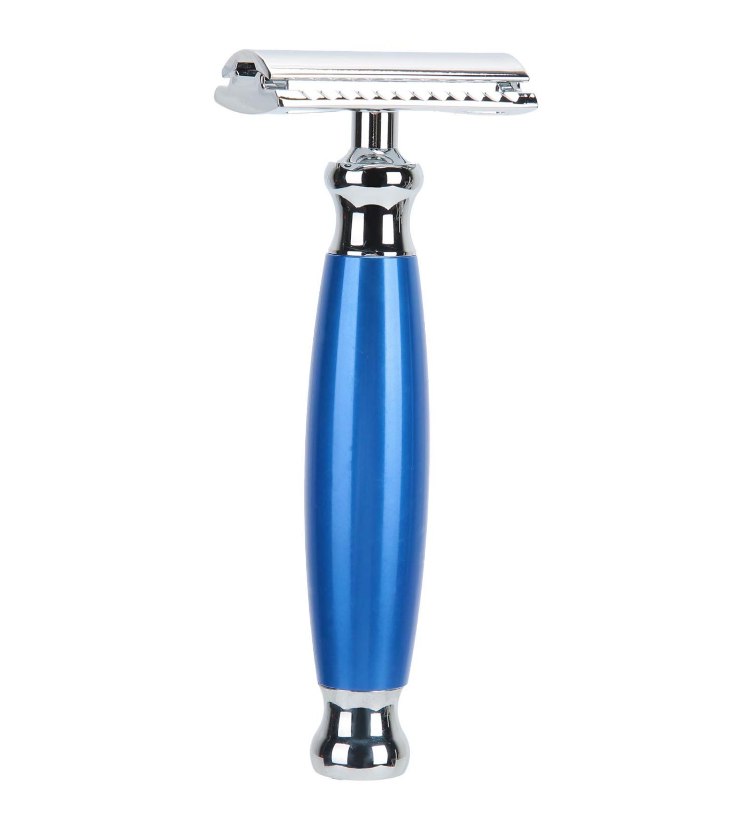 Men's Manual Safety Razor - Blue Hair Shaver & Hair Removal Tool for Salon & Home Use - Buy Online on GoSupps.com