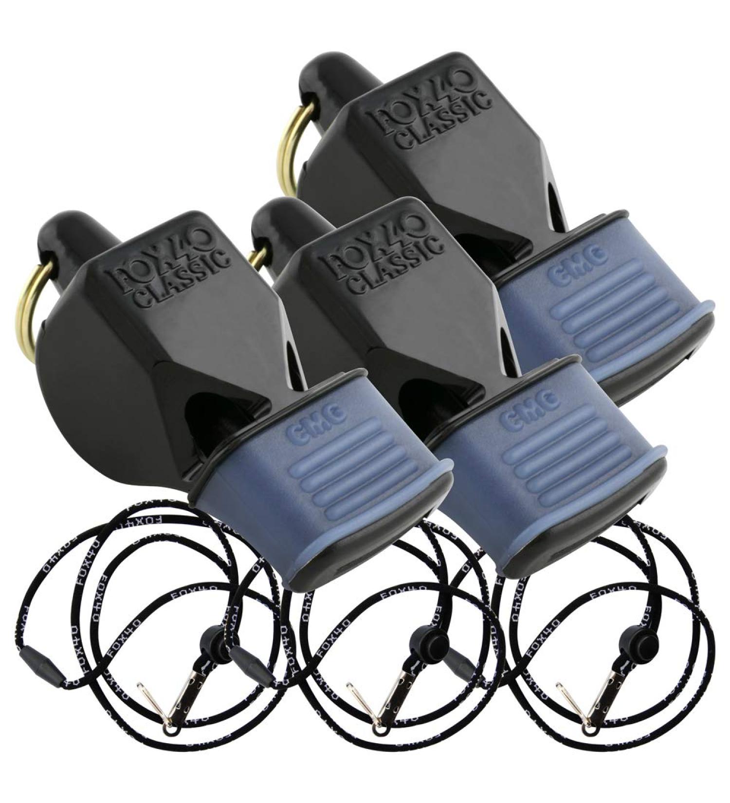 Fox 40 Classic CMG w/Breakaway Lanyard 3 Pack Black