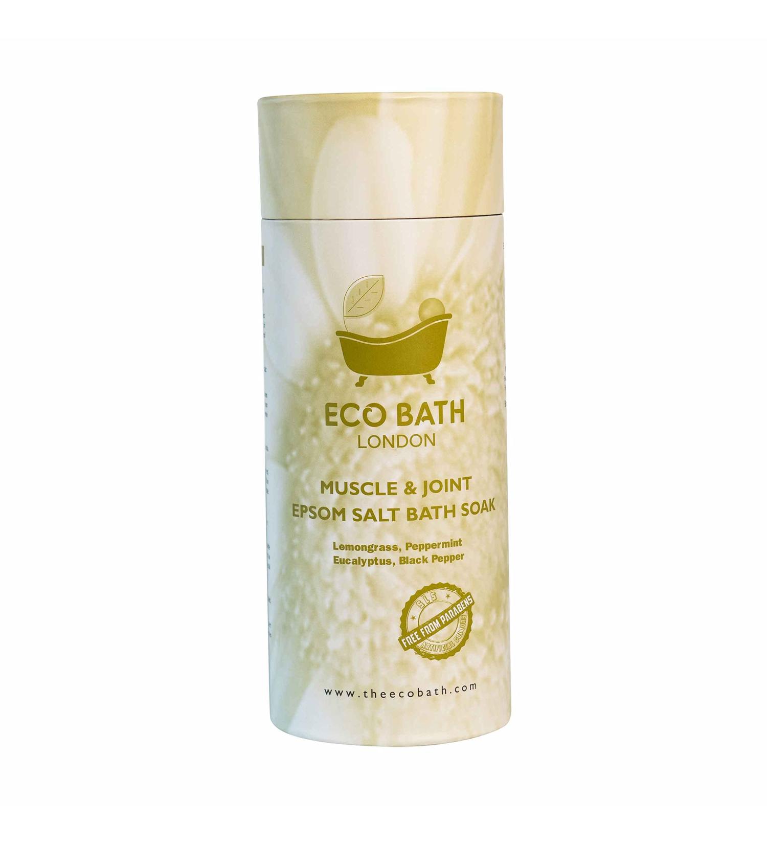 Eco Bath London Muscle and Joint Epsom Salt Bath Soak 1KG Tube with Essential Oils - Magnesium Muscle Soak for Post-Workout Recovery - 1kg - Buy Online on GoSupps.com