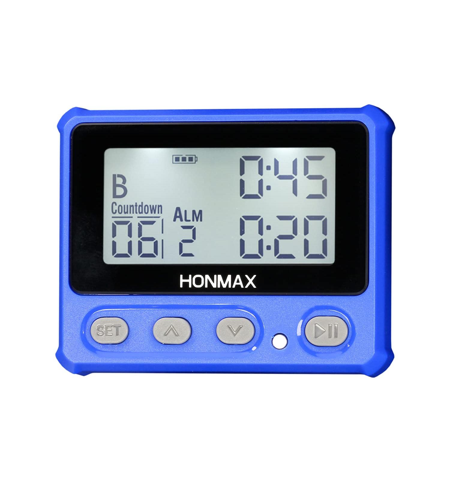 HONMAX Waterproof Interval Timer and Stopwatch with Backlight and Clock - Blue - Buy Online on GoSupps.com