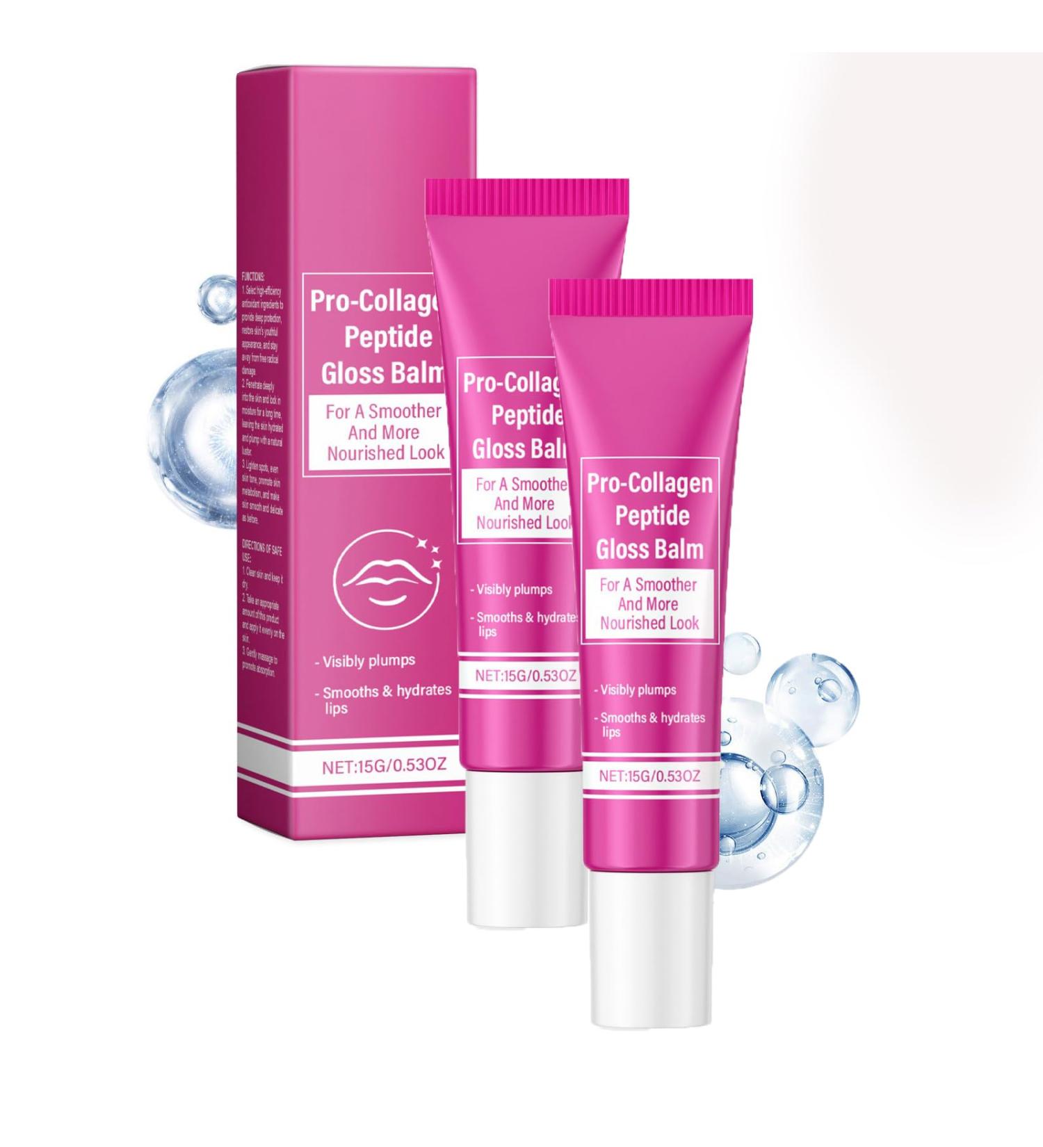  G n rique Pro-Collagen Peptide Gloss Balm Plumping & Hydrating Lips Plumping Gloss Instant Moisturizing Lips Sheer & Shiny Finish for Fuller Lips (2) - Buy Online on GoSupps.com