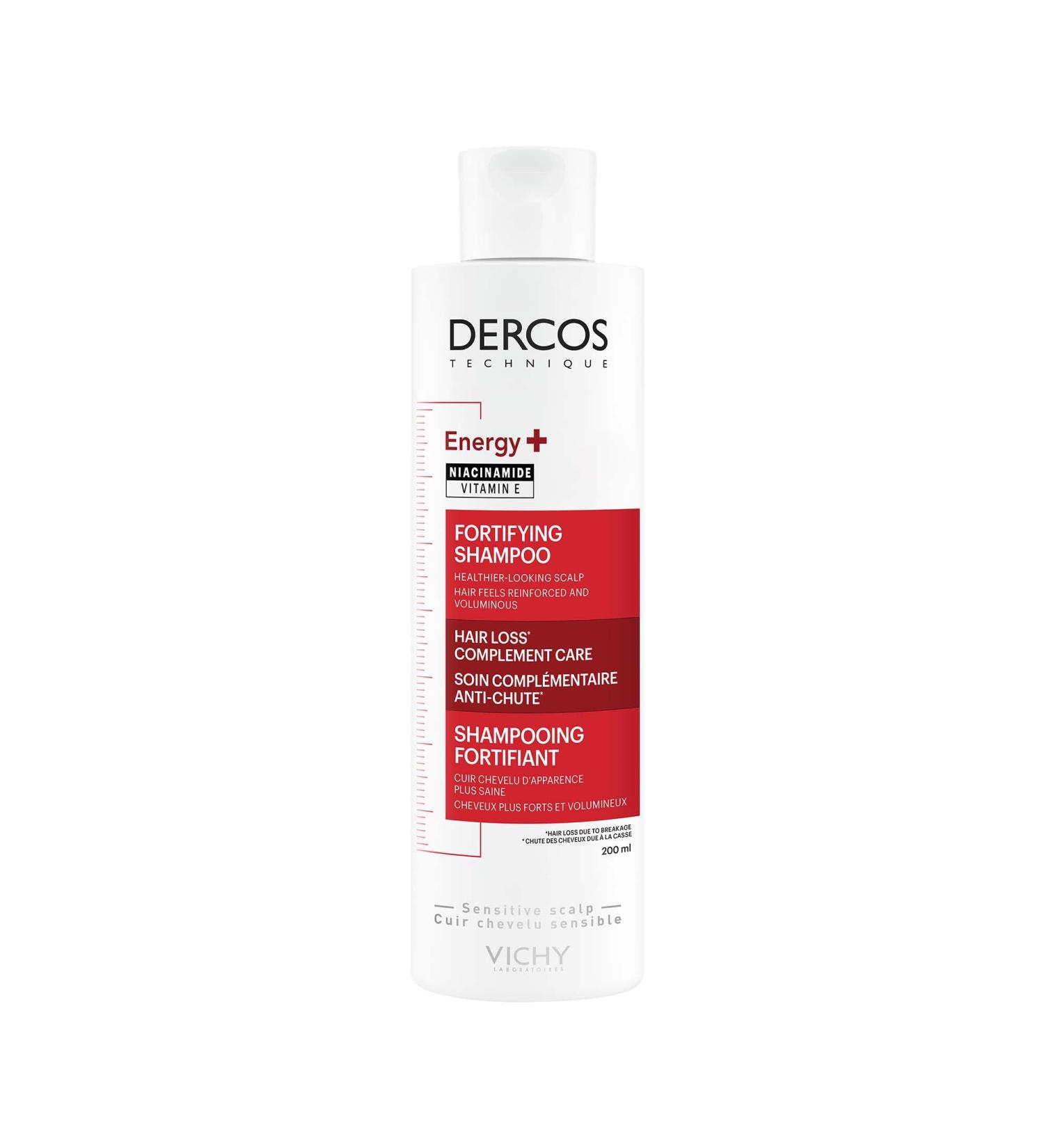 Vichy Dercos Energy+ Fortifying Hair Shampoo With Niacinamide & Vitamin E to Protect Fortify Thicken and Strengthen Hair. Reduce Frizz and Hair Breakage. Recommended by Dermatologists 200mL 200 g (Pack of 1) - Buy Online on GoSupps.com