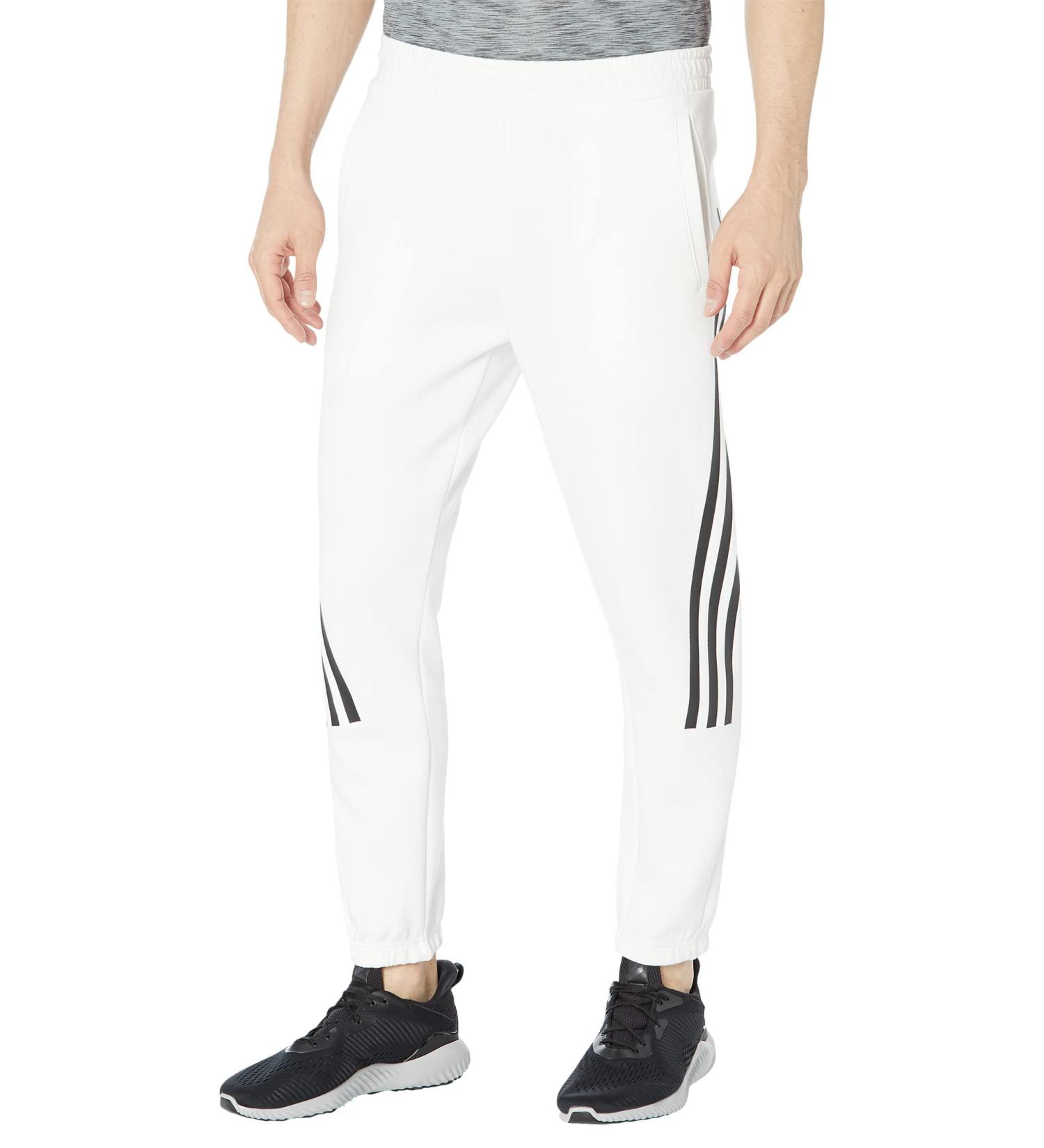 adidas Men's Future Icon 3-Stripes Pants Large White