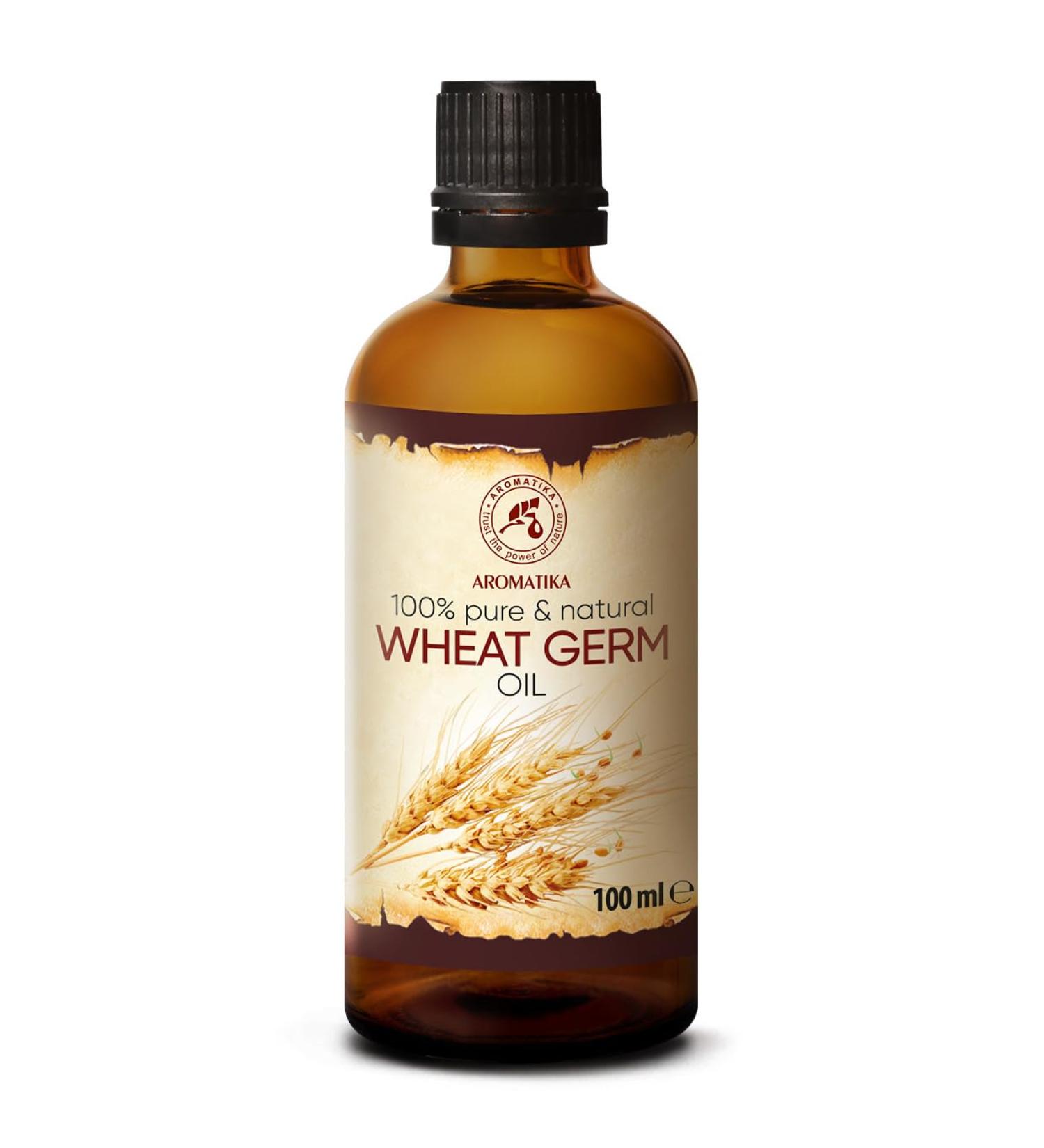 Wheat Germ Oil 100ml - Cold-Pressed & Refined - Pure Natural Oil for Face Body & Hair - Ideal for Beauty & Massage - USA - Glass Bottle - Buy Online on GoSupps.com