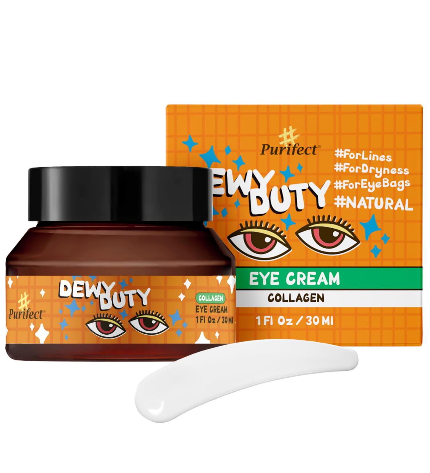 Plumping Intensive Collagen Eye Cream for Dry & Sensitive Skin | Hydrating Formula with Panthenol & Hyaluronic Acid | Reduces Dark Circles Wrinkles Puffiness | Firming & Renewing Anti-Aging | Made in USA | #Purifect 30ml - Buy Online on GoSupps.com