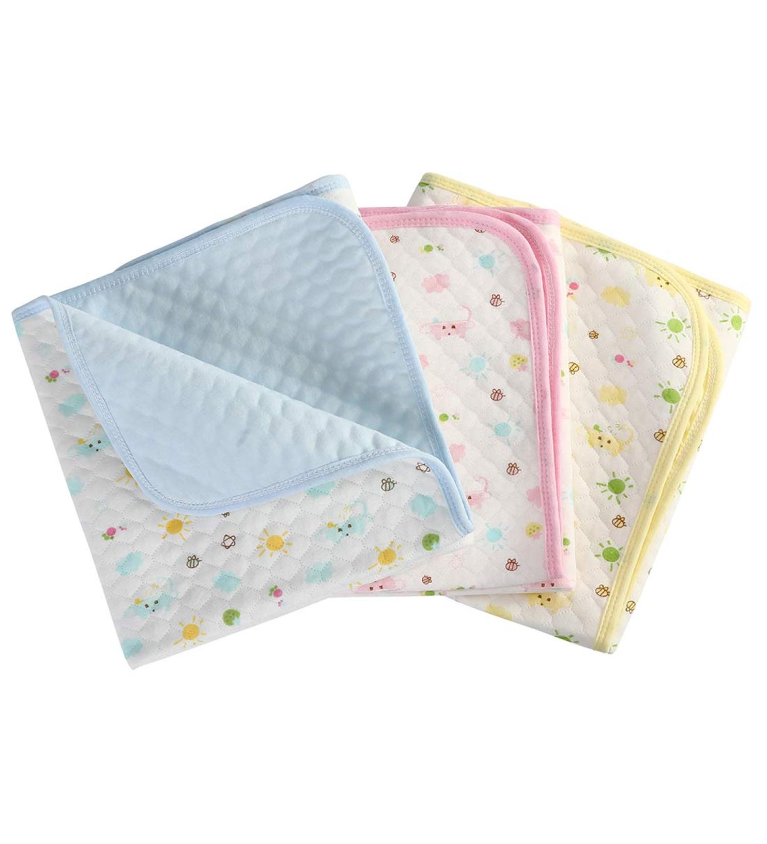 Eco-Friendly Waterproof Baby Mattress Pad - Breathable Reusable 50x70 cm (3-Pack) in Pink Blue Yellow - Buy Online on GoSupps.com