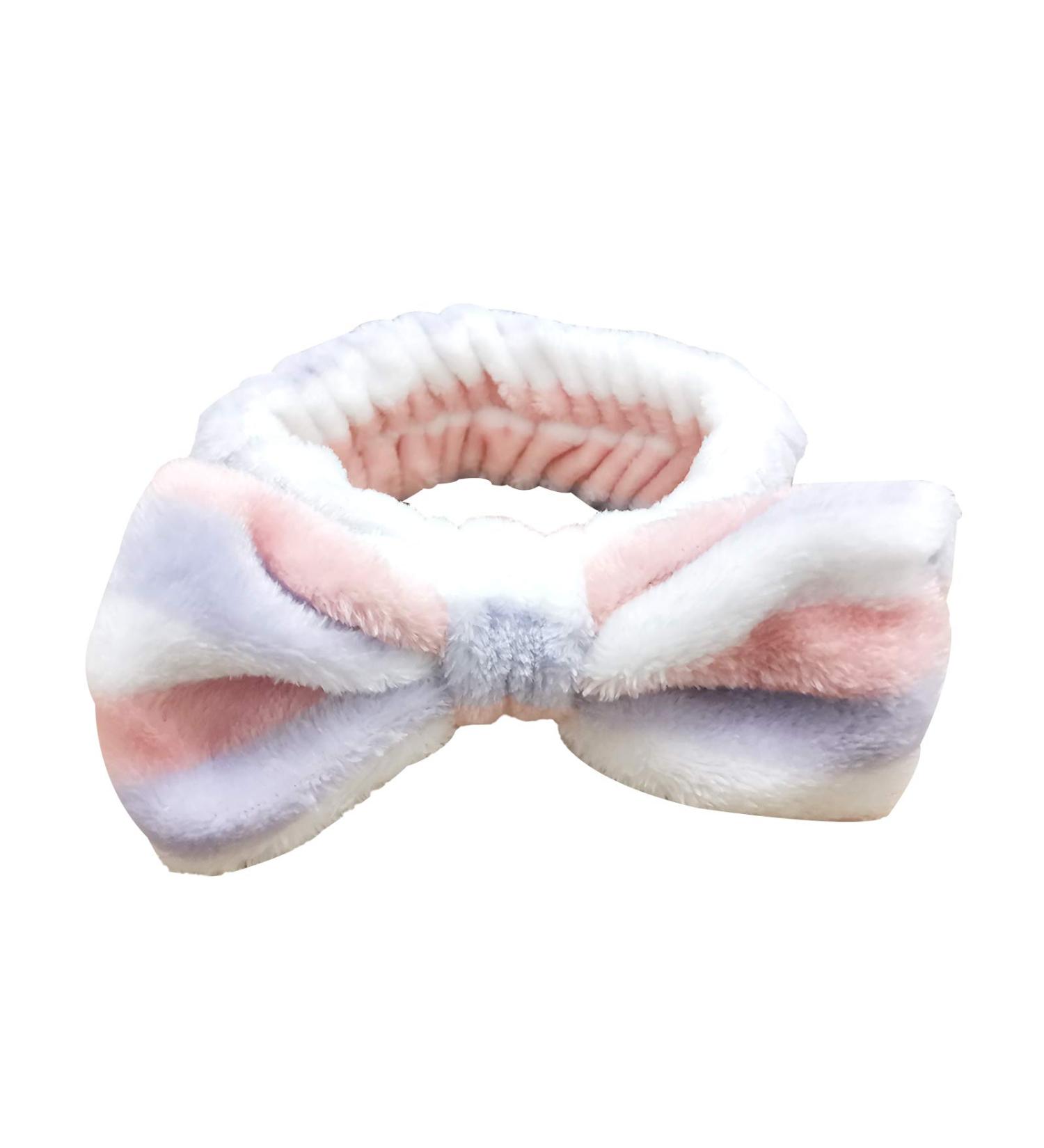 Mom Gifts SPA Headband - Soft Coral Fleece Bow Decoration Makeup Headband for Women - Perfect Mother's Day Gift (Purple White) - Buy Online on GoSupps.com