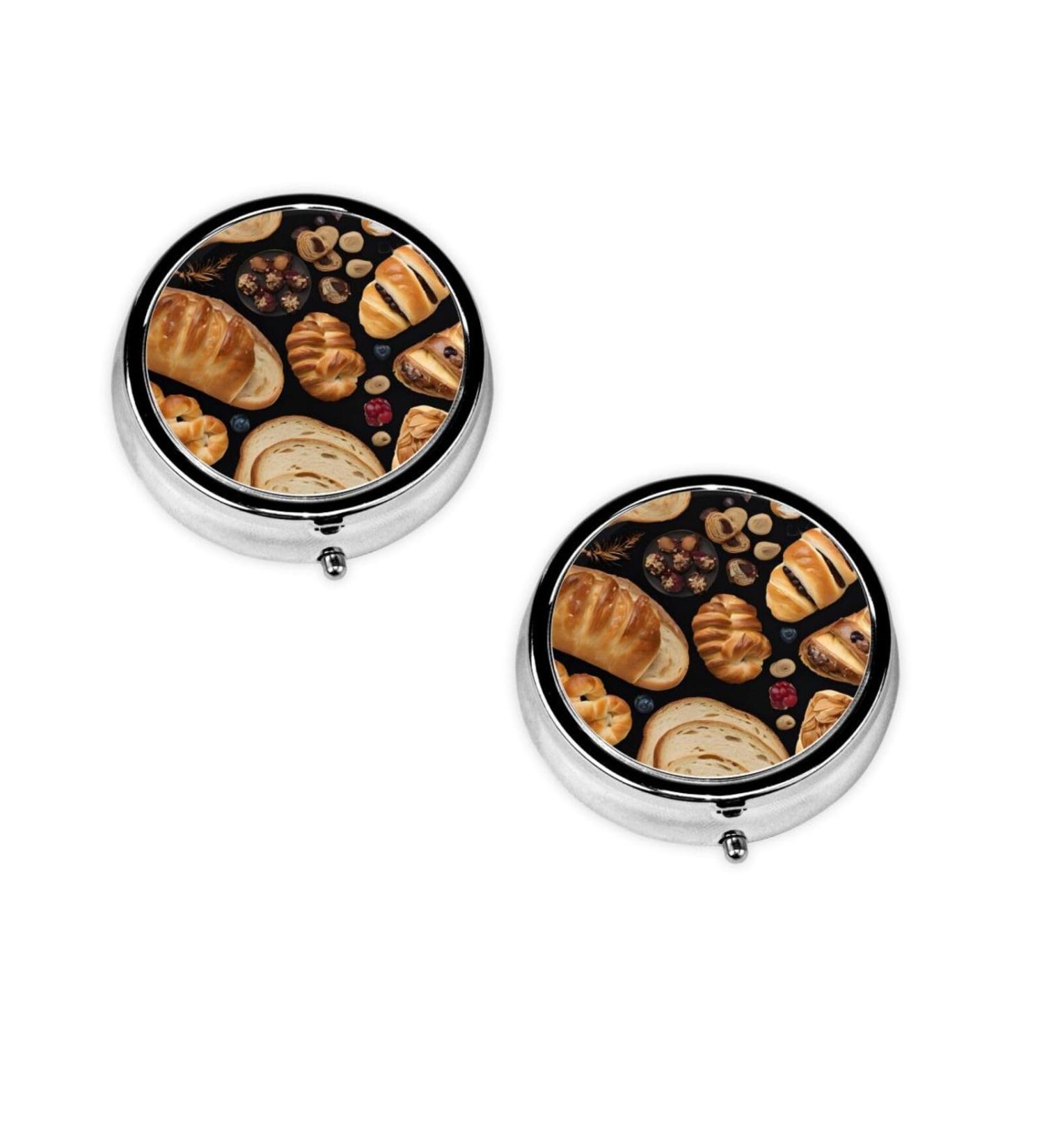 Buy Round Pill Box - 3 Compartment Mini Decorative Portable Organizer for Cheese Sandwiches & Vitamins | International Shipping Available - Buy Online on GoSupps.com